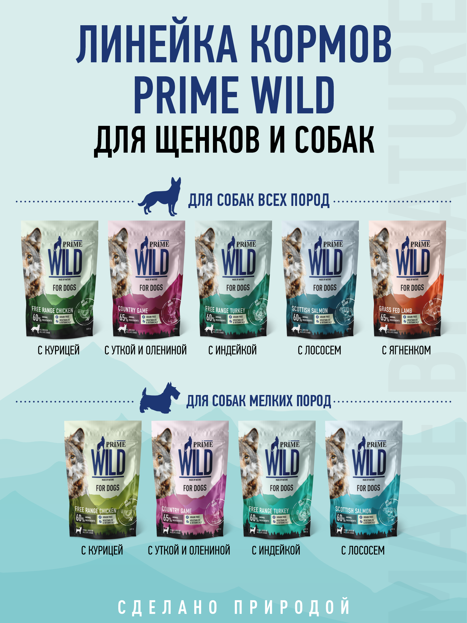 Корм для собак и щенков мелких сухой Prime WILD беззерновой на лососе 2кг - фото 17