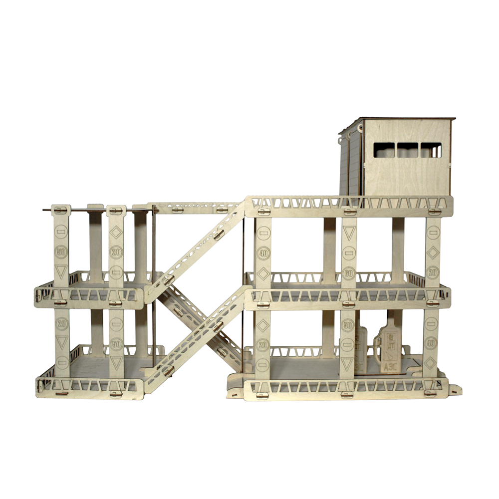 Конструктор ViromToys Парковка для машинок деревянный - фото 1