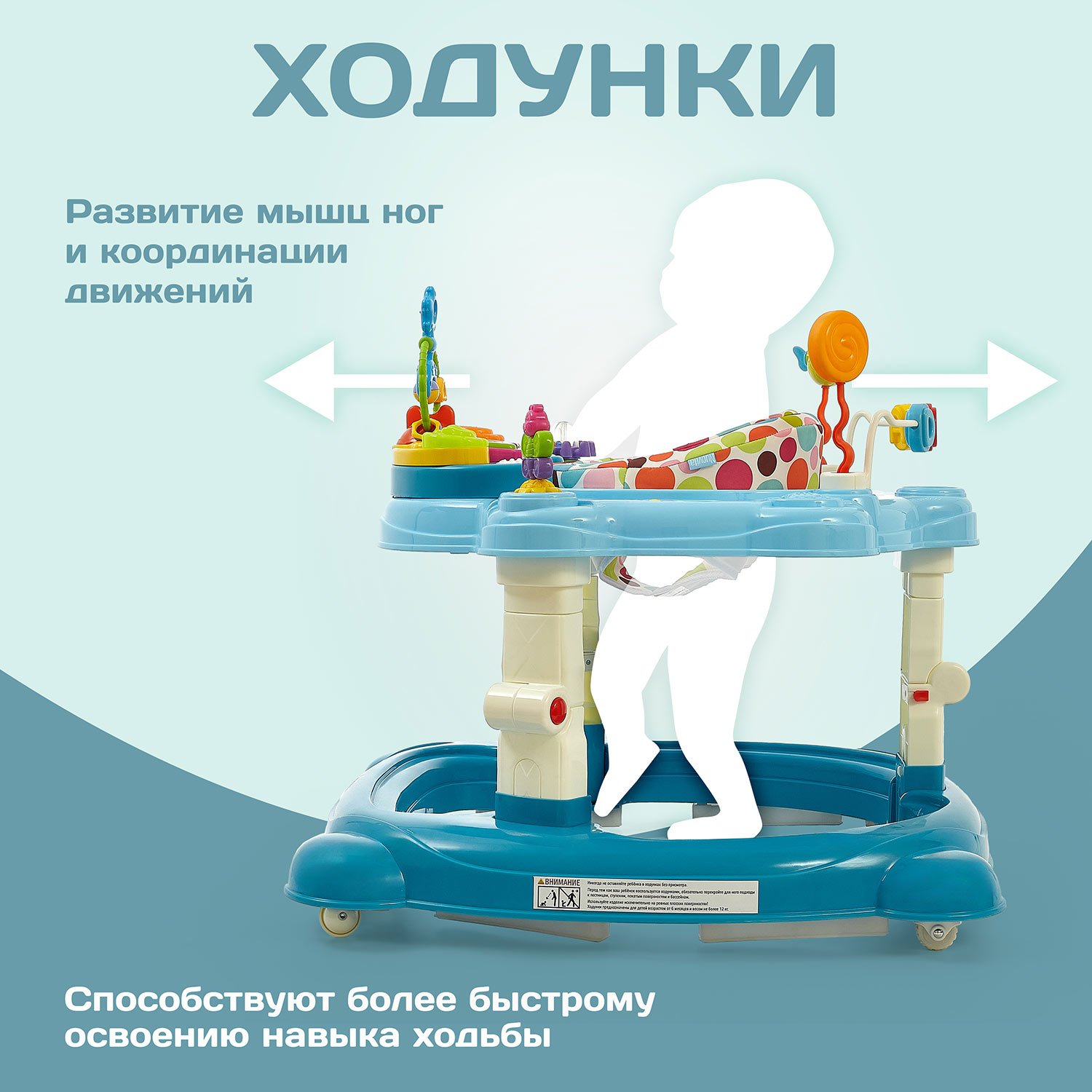 Ходунки Nuovita Apertura голубой - фото 3