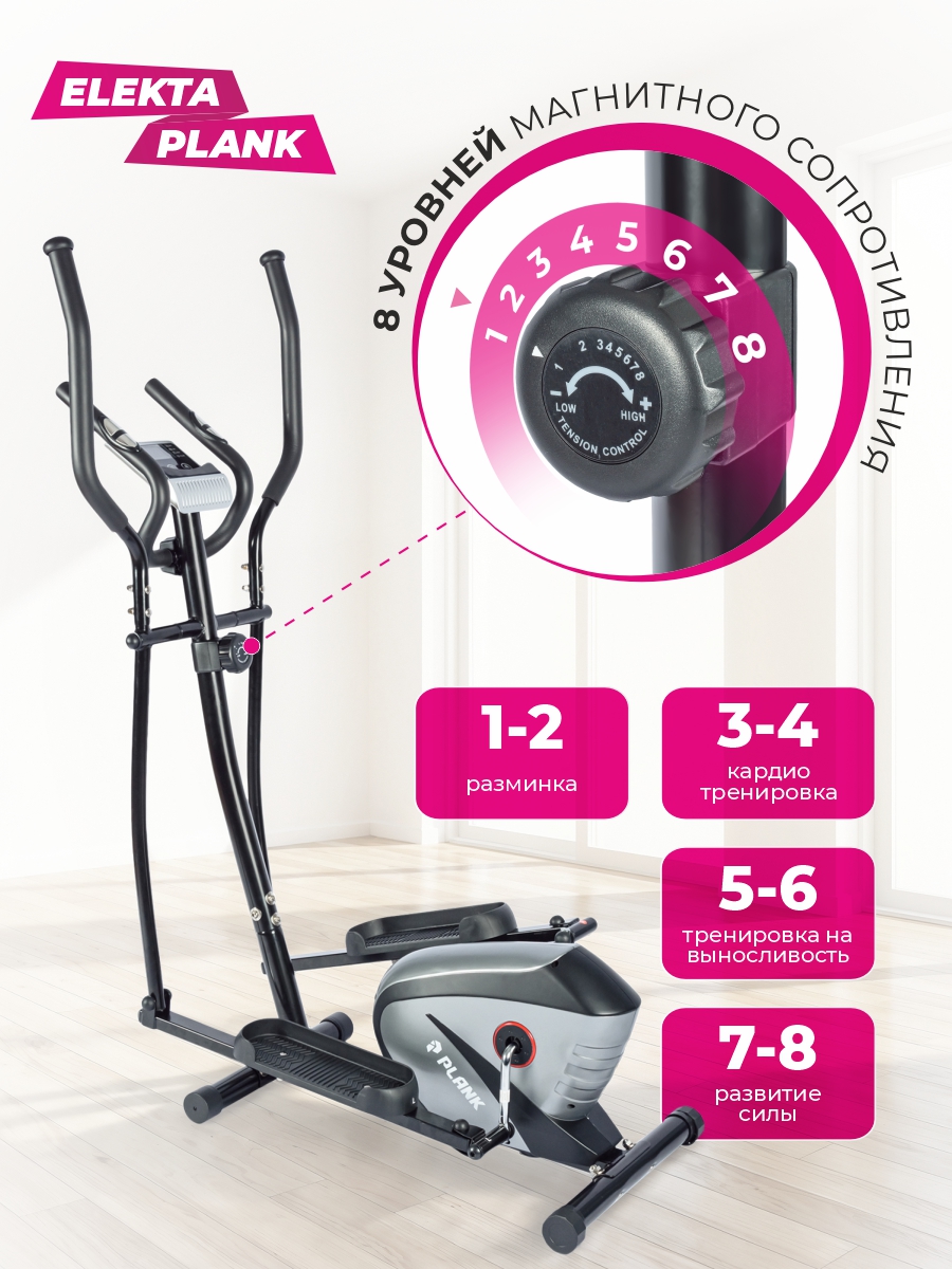 Эллиптический тренажер магнитный Plank ELEKTA - фото 3