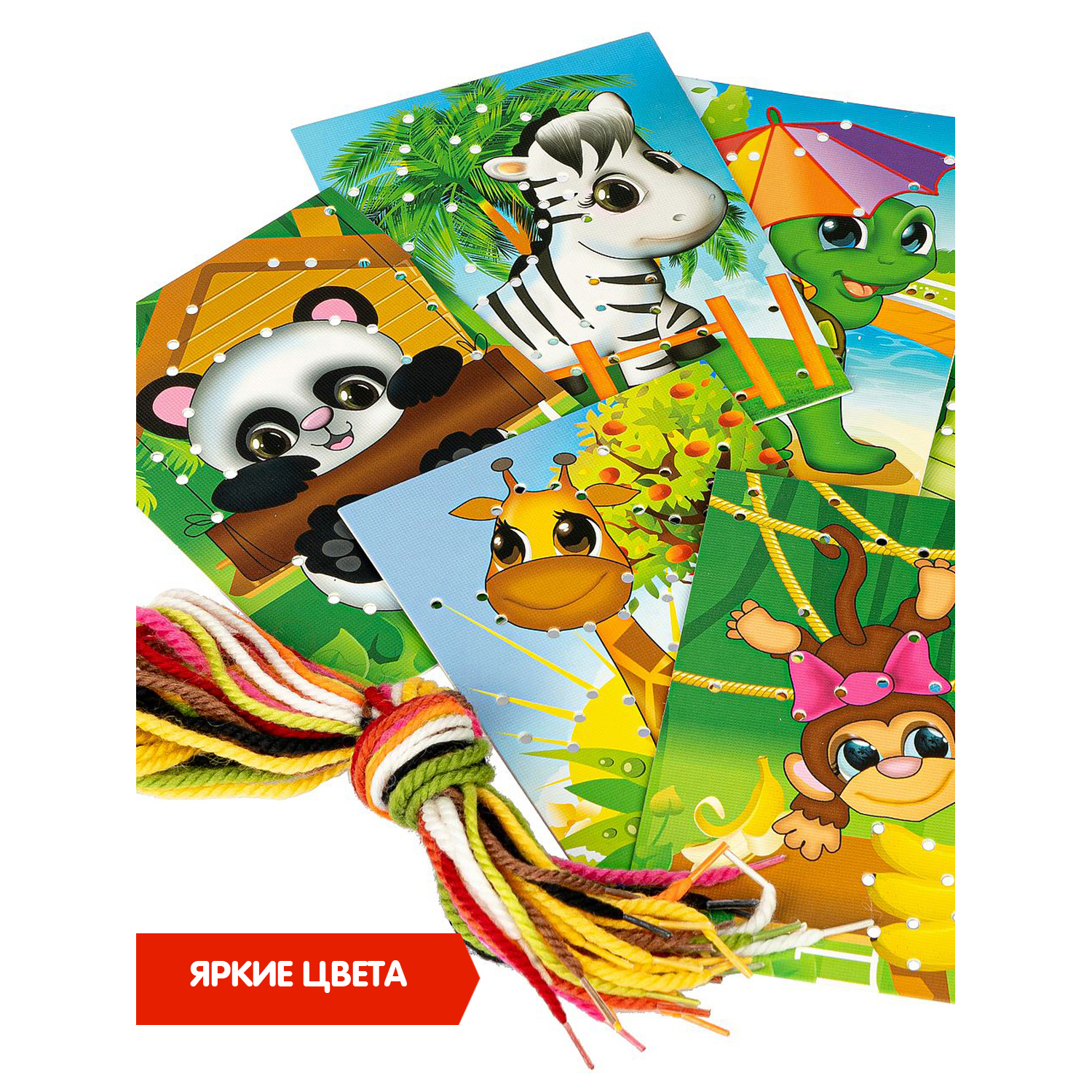 Настольная игра Bondibon шнуровка карточная Зоопарк - фото 7