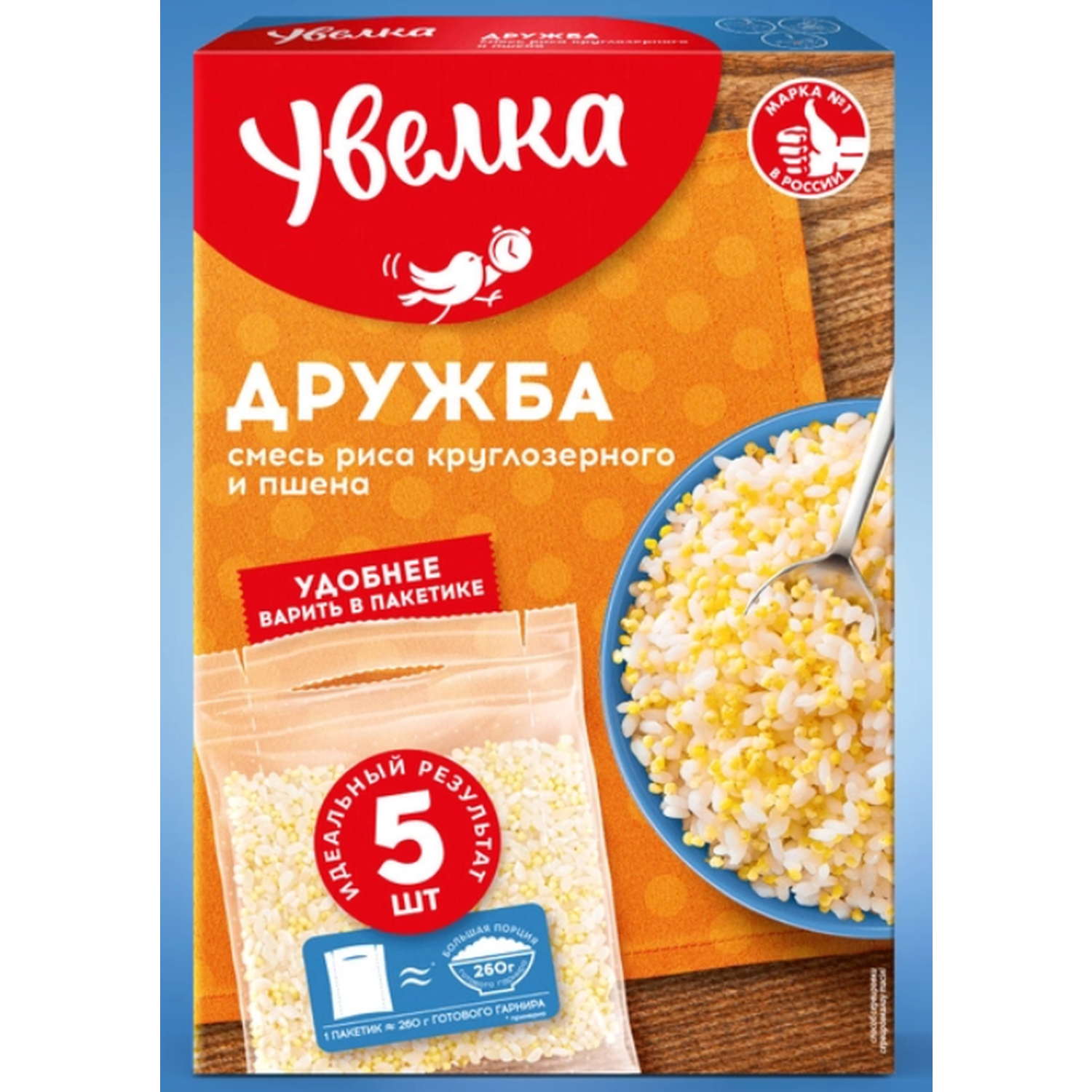 Смесь рис и пшено Увелка 5*80г - фото 1