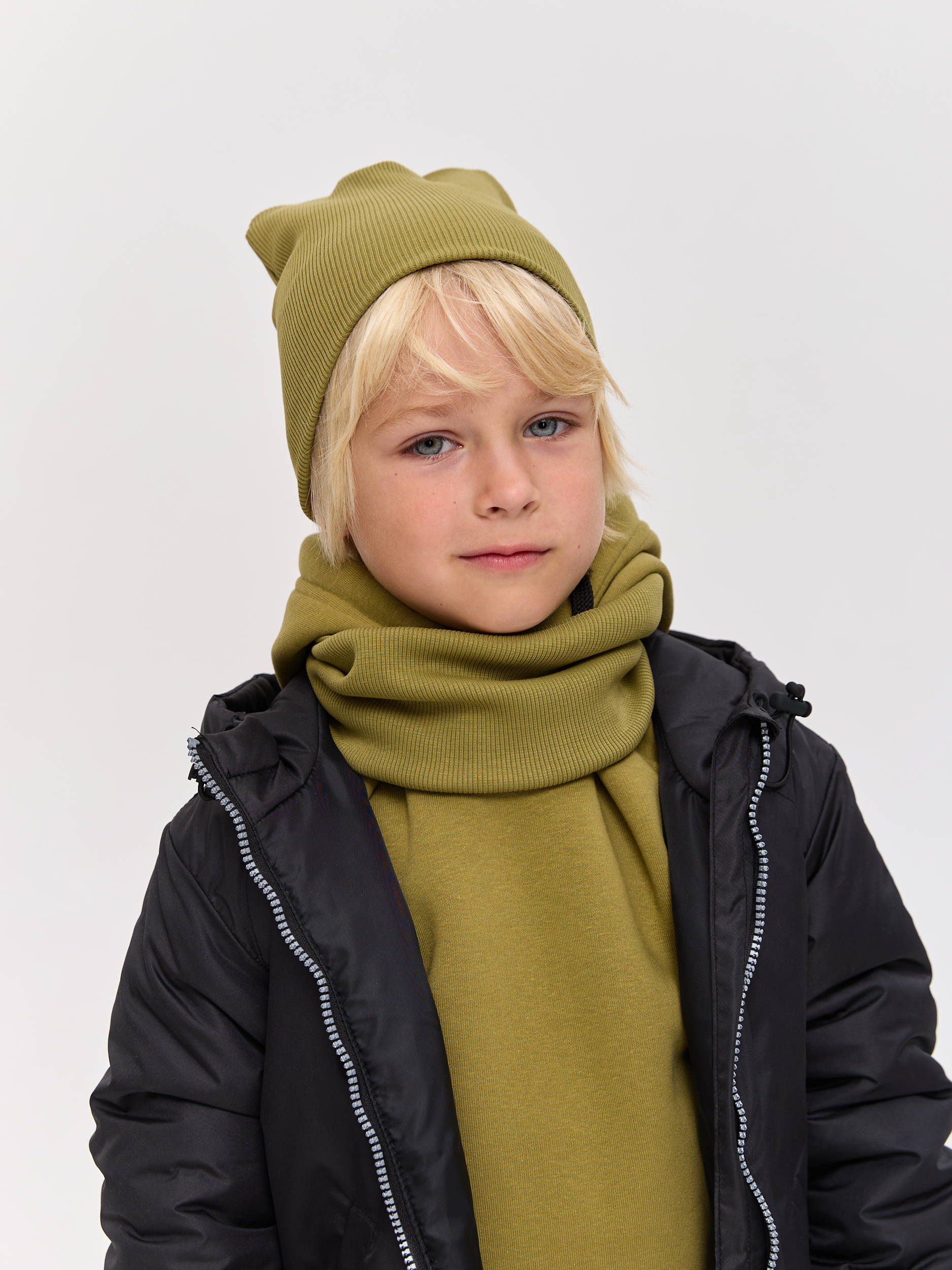 Шапка и снуд Лапушка 0258 хаки - фото 15