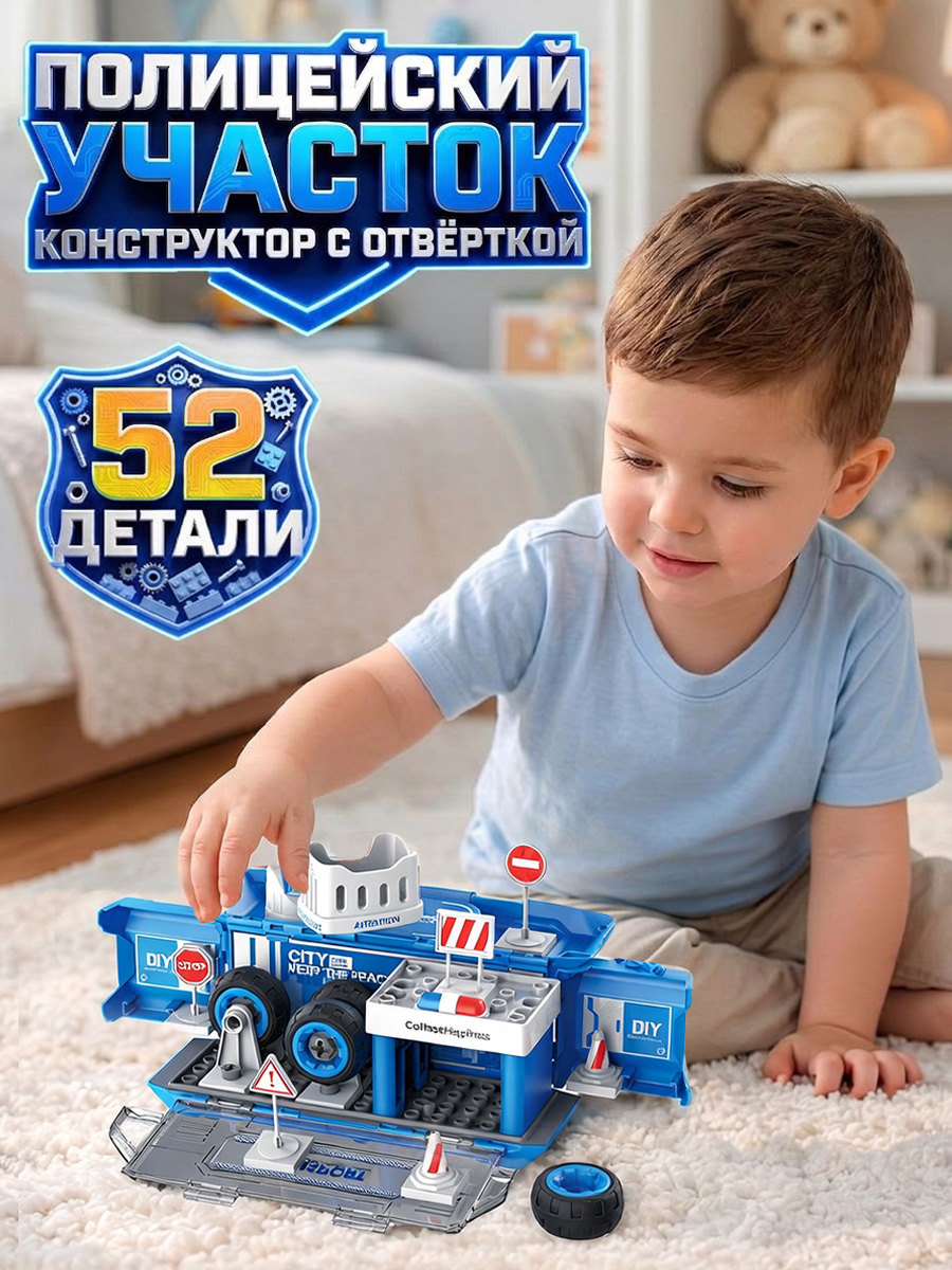 Конструктор Lei Meng Полицейский участок 26х12 см 50 дет. - фото 1