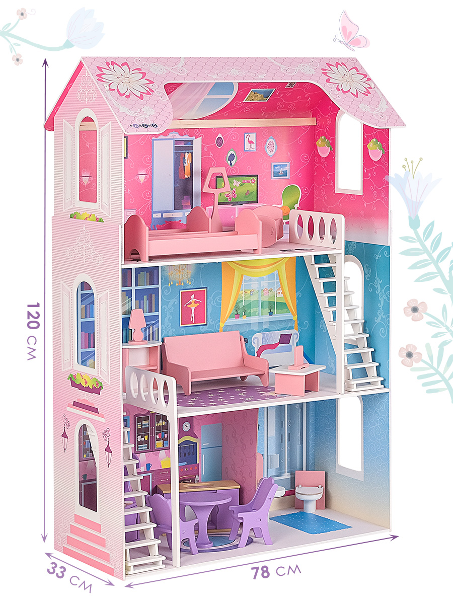 Домик для кукол PAREMO 121 см с мебелью PD315 - фото 15
