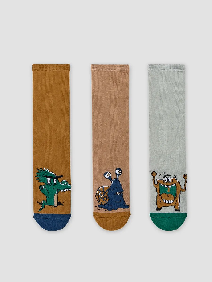 Носки 3 пары Mark Formelle (Марк Формэль) 430A-2847/св.кэмел /капучино /св.оливка/ - фото 5