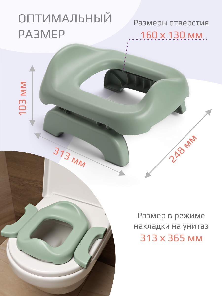 Накладка на унитаз KidWick Square Дорожный зеленый - фото 2