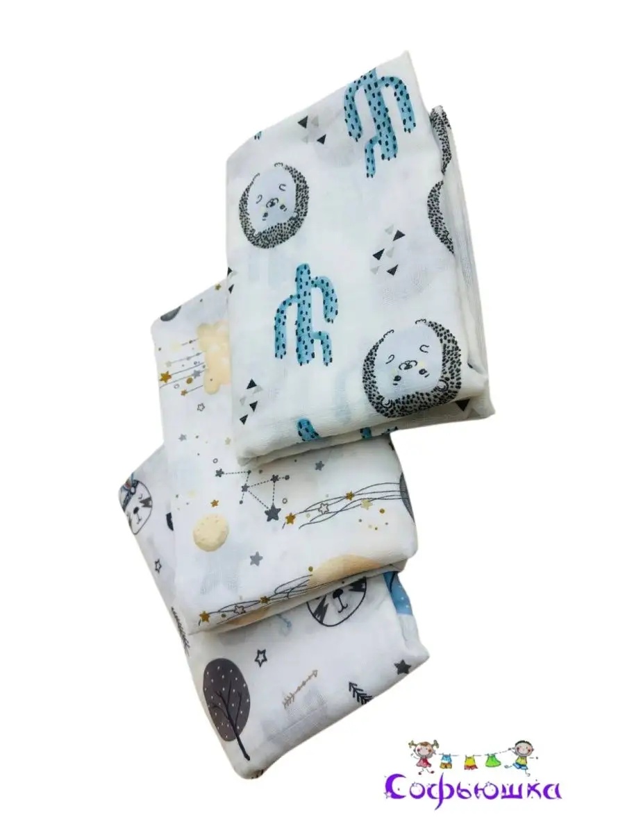 Пелёнка Софьюшка муслин 100х135 см 3 шт. - фото 3