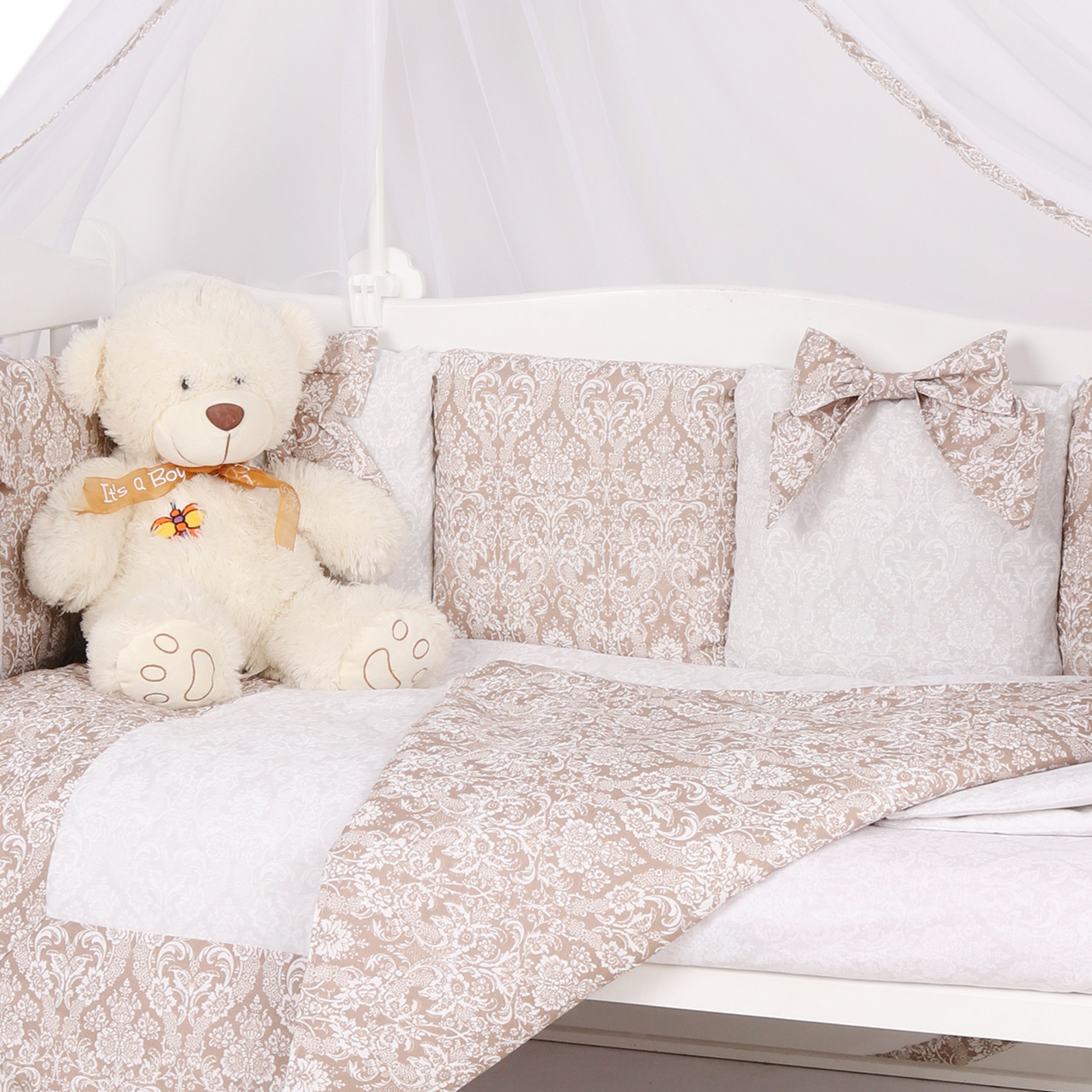 Комплект постельного белья Amarobaby Люкс 7предметов Кофе - фото 5
