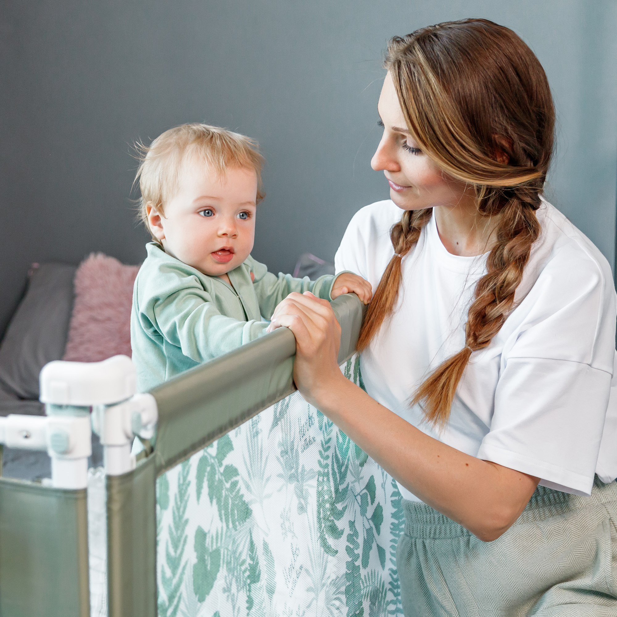 Барьер защитный для кровати Amarobaby safety of dreams серый - фото 18