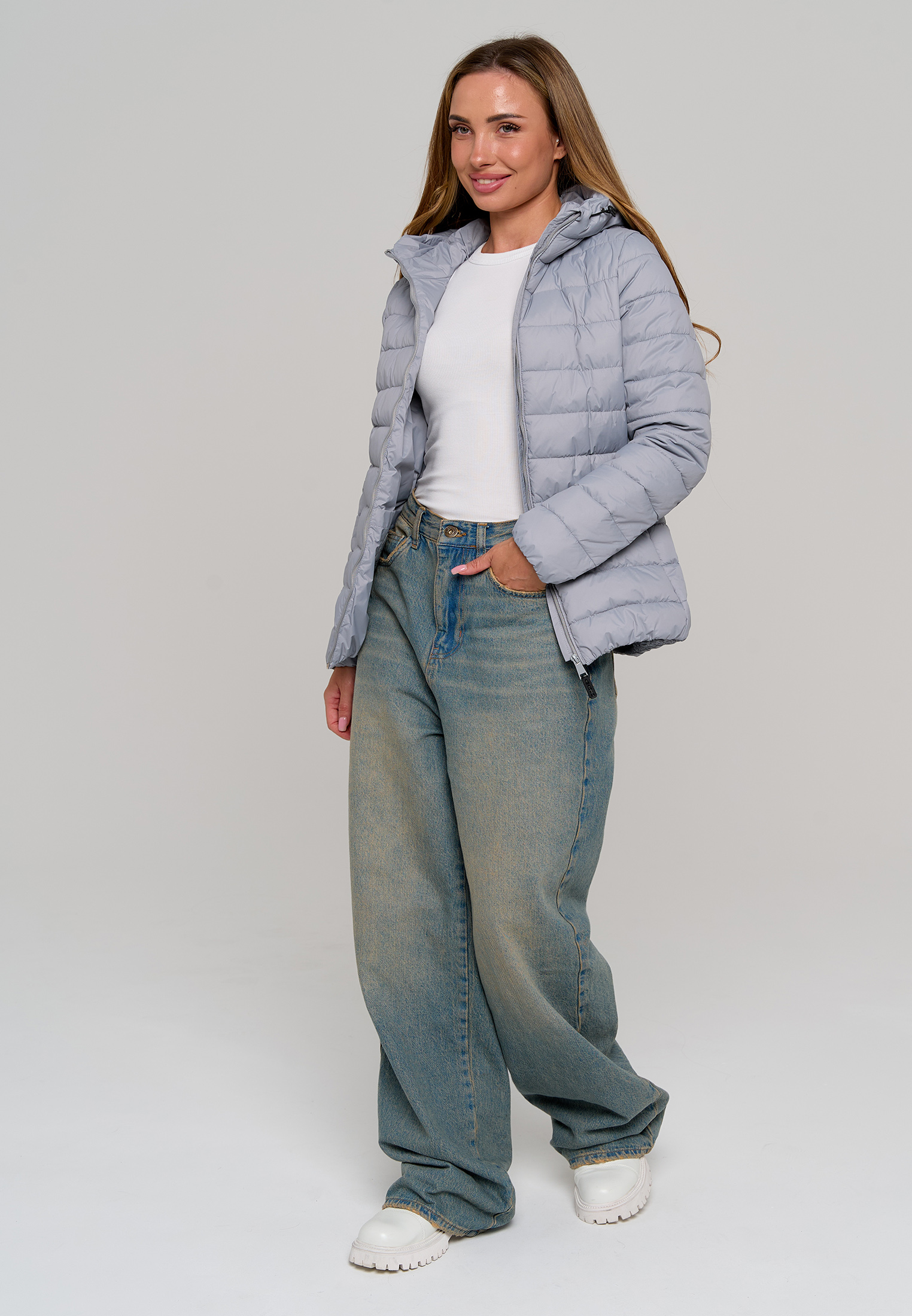 Куртка Stylish AMADEO AJ-8507-светло-серый - фото 13