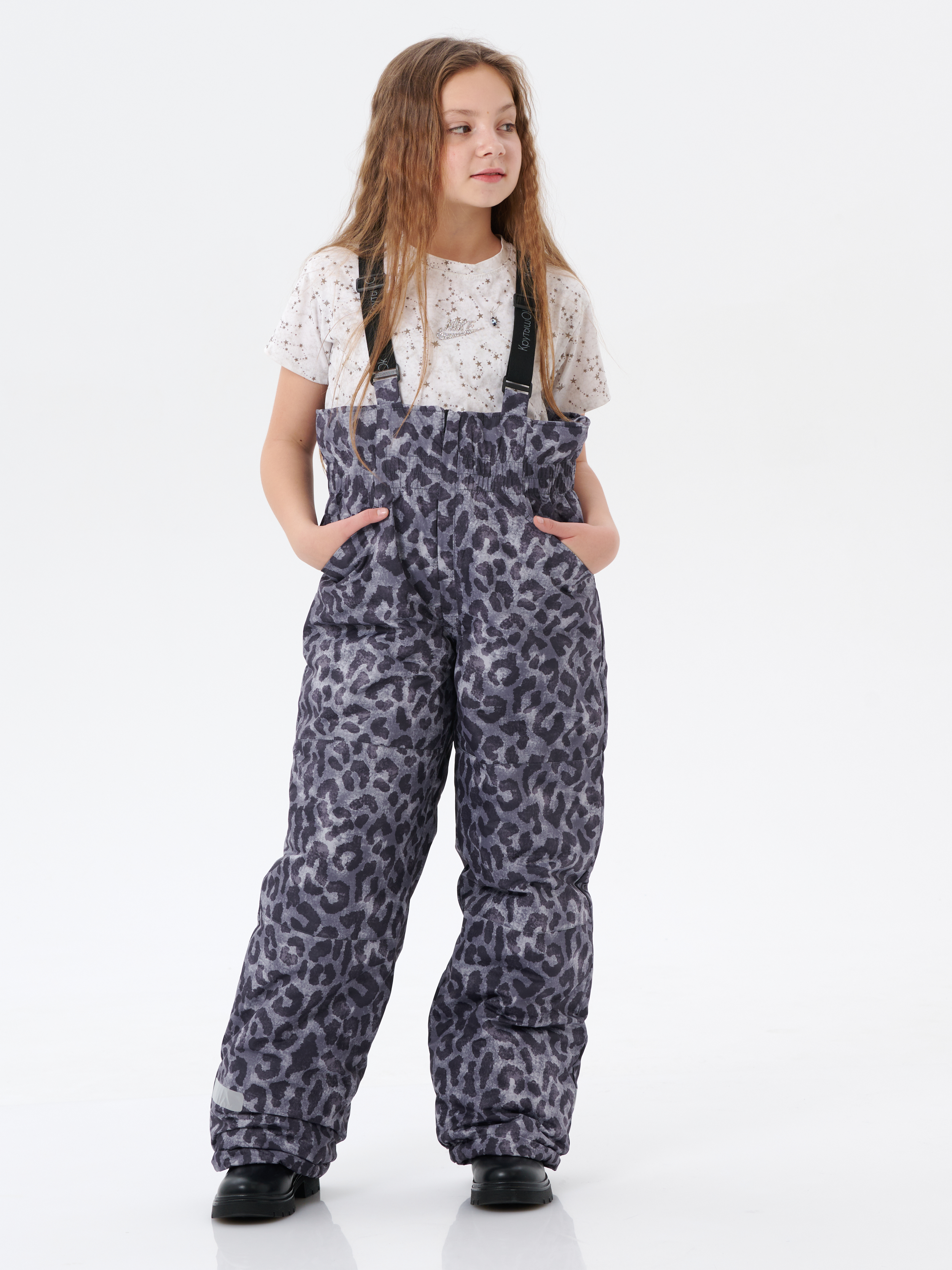 Брюки утепленные КрутышОк Т-067 серый леопард - фото 19