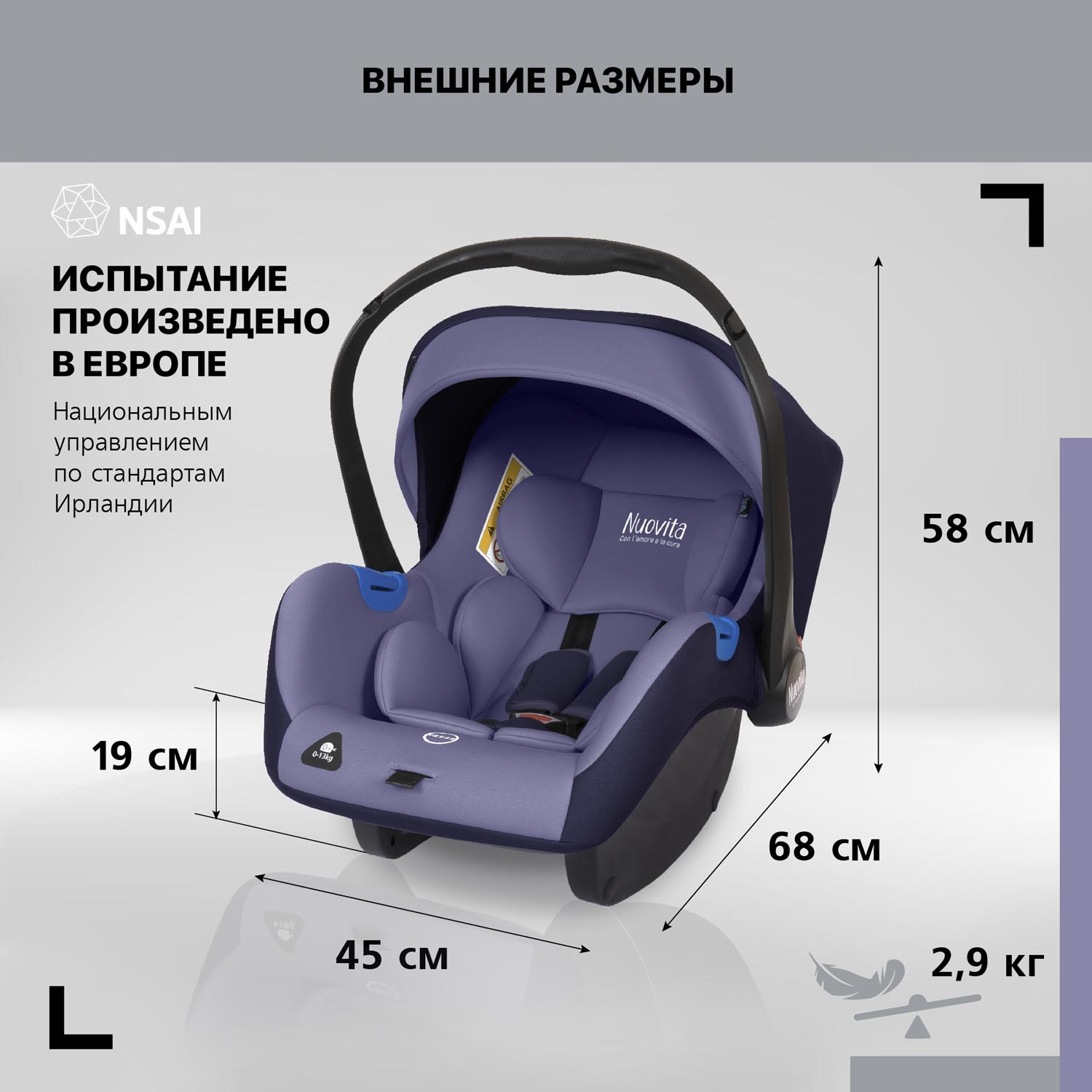 Автокресло Nuovita 0 (0 -13 кг) - фото 9