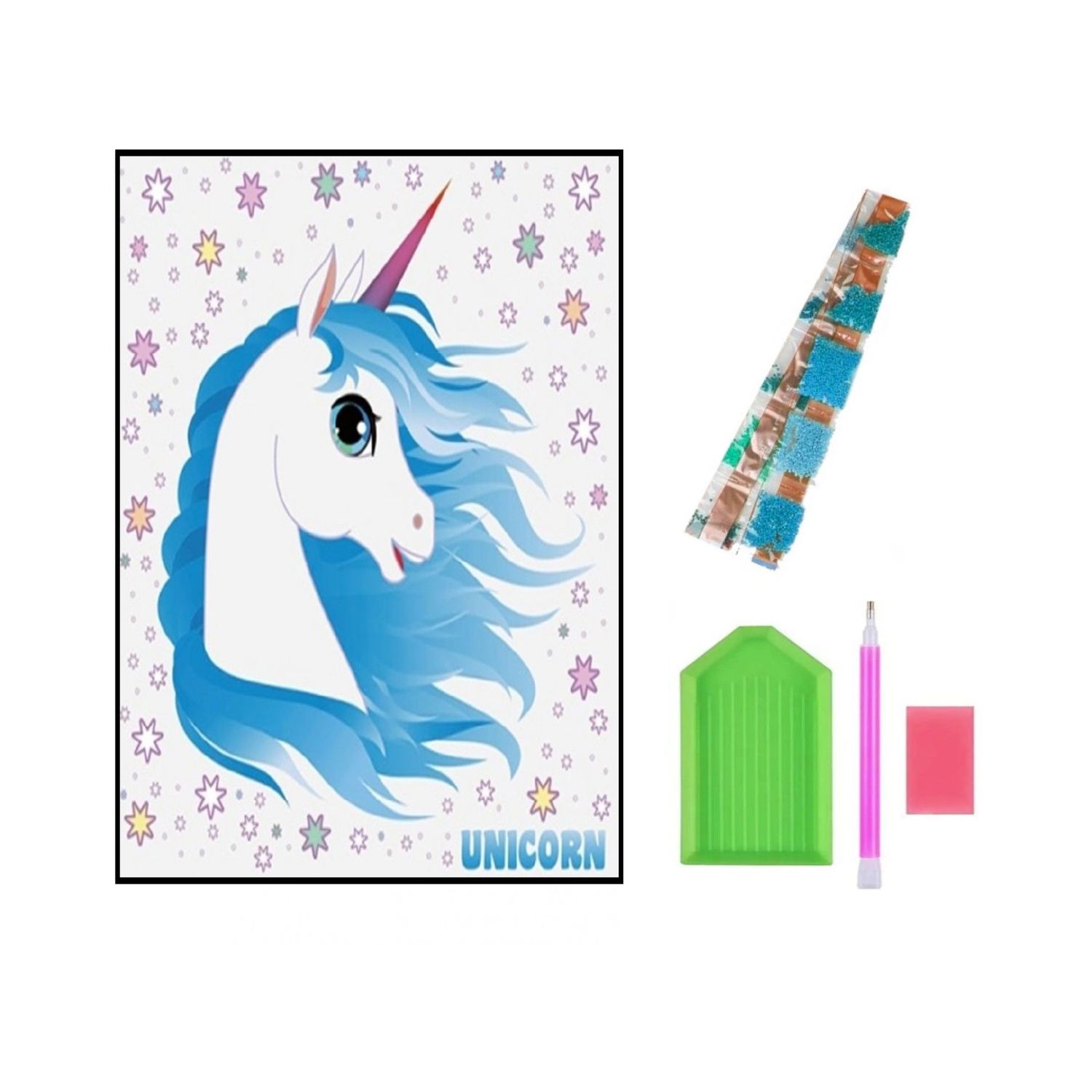 Алмазная мозаика Seichi Голубой единорог - фото 3