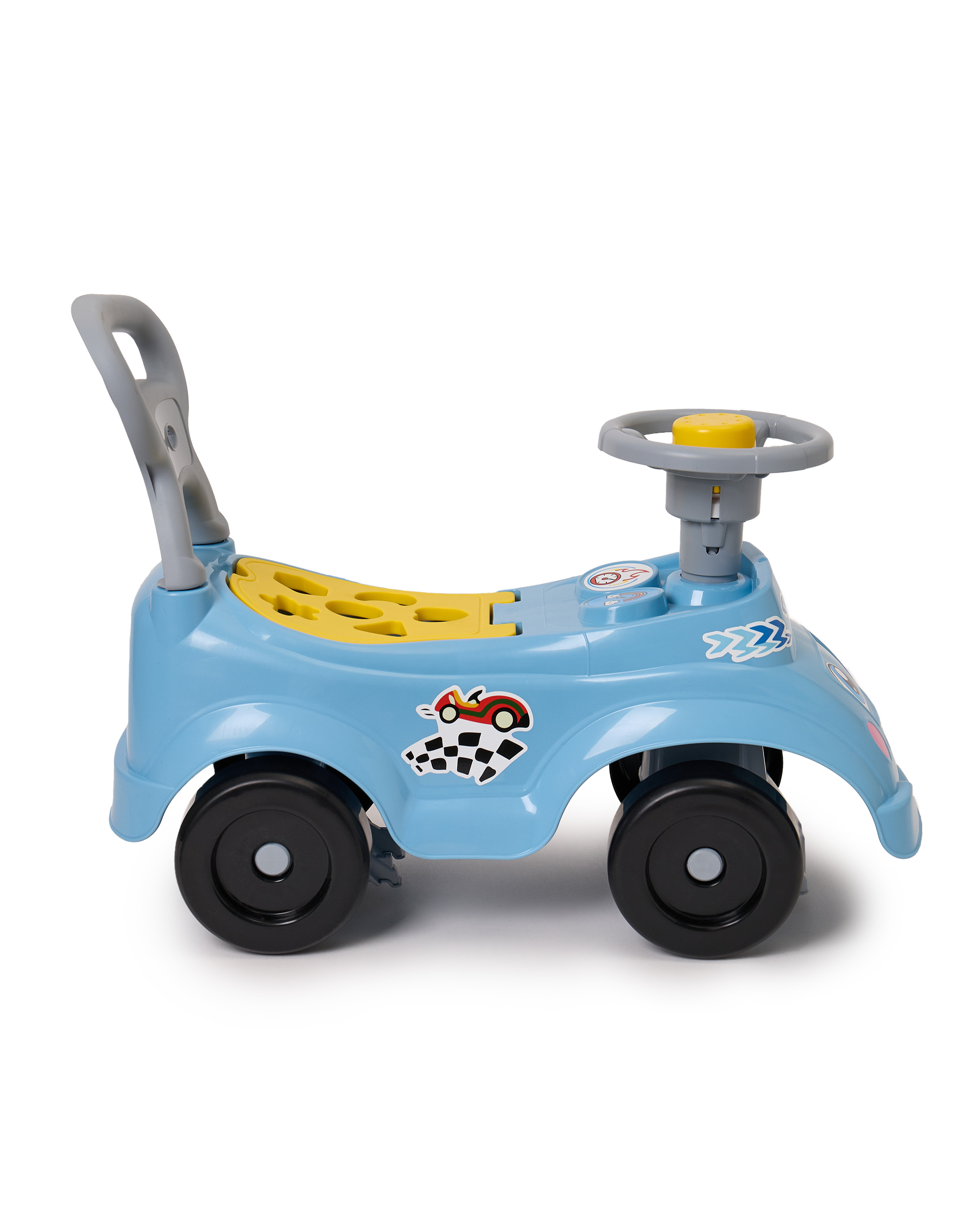 Каталка Zebratoys Моя первая с ручкой голубой - фото 7