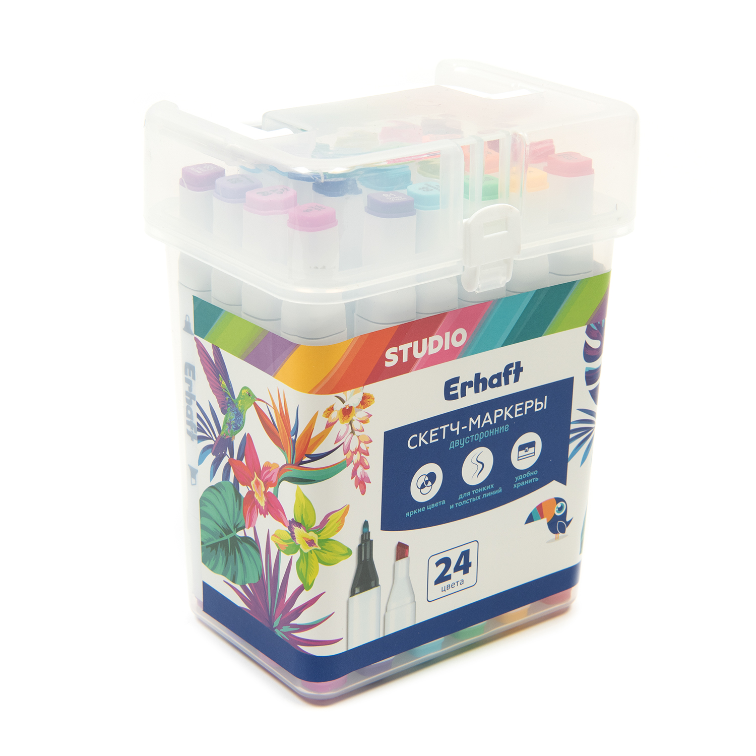 Скетчмаркеры Erhaft двусторонние 24 шт. - фото 1