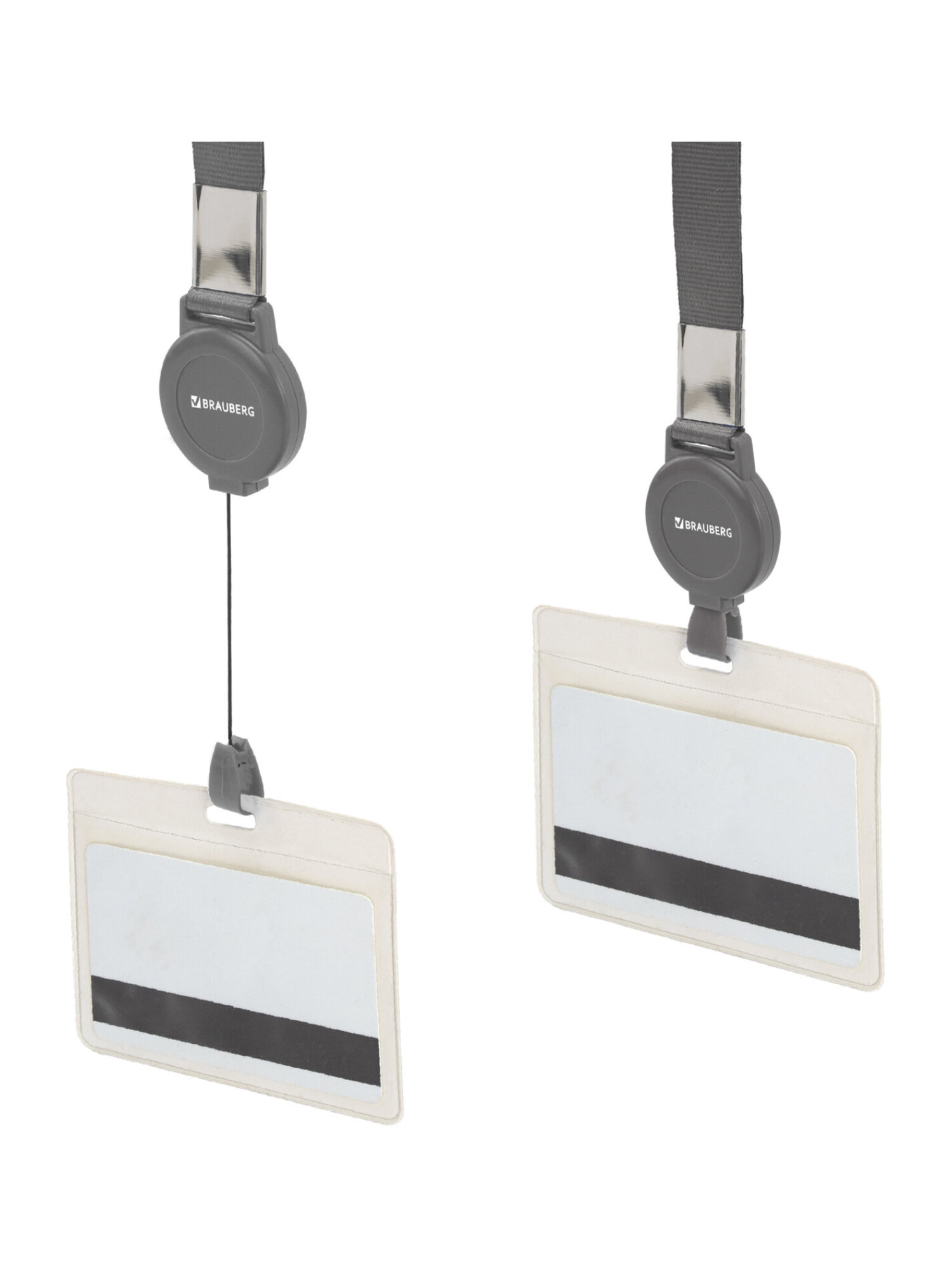 Держатель для бейджа Brauberg серый - фото 7