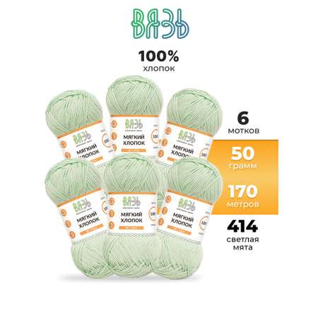 Пряжа для вязания ВЯЗЬ 50г 170м 6шт