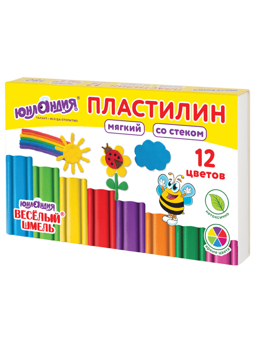 Пластилин Юнландия восковой 12 цв. - фото 5
