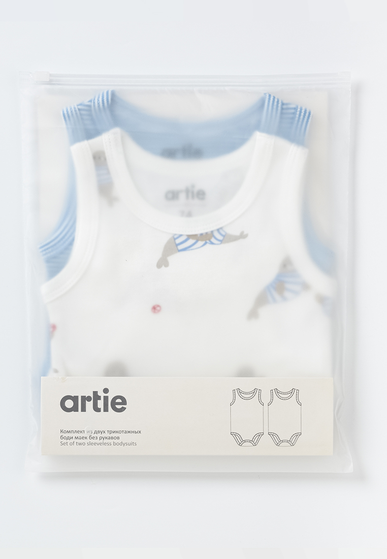 Боди 2 шт artie S25B19BM2-1483M/Белый-синий - фото 5