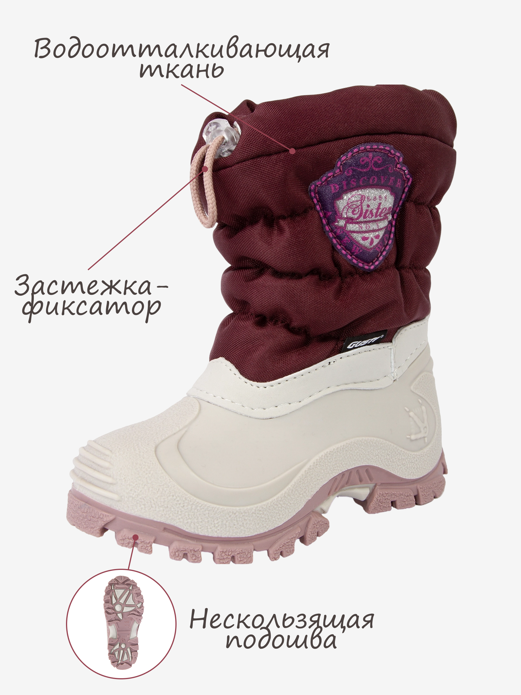 Сноубутсы GUSTI F09768AGUSA3705229 - фото 3