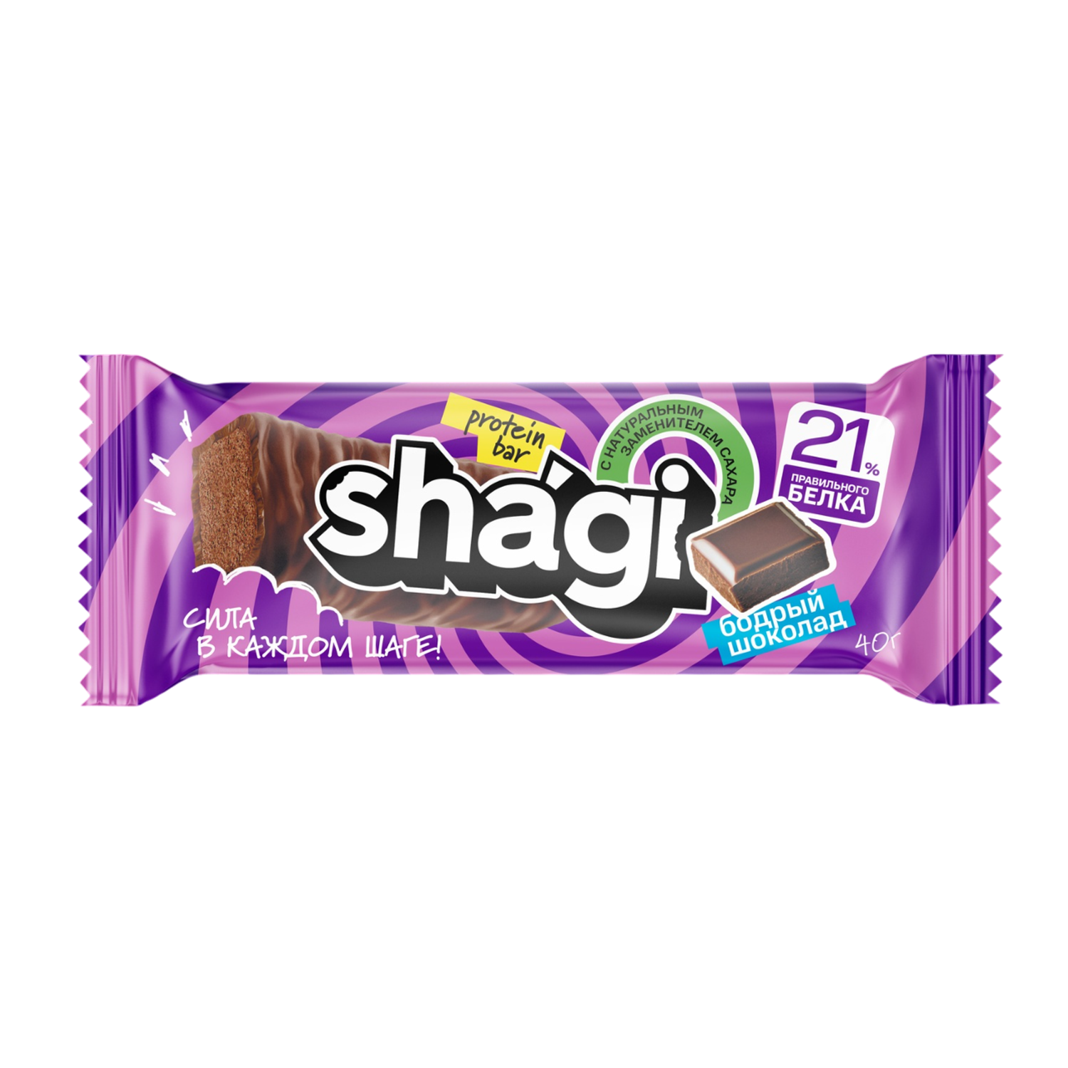 Батончик протеиновый ProteinRex Shagi Шоколад 21% 40г - фото 1