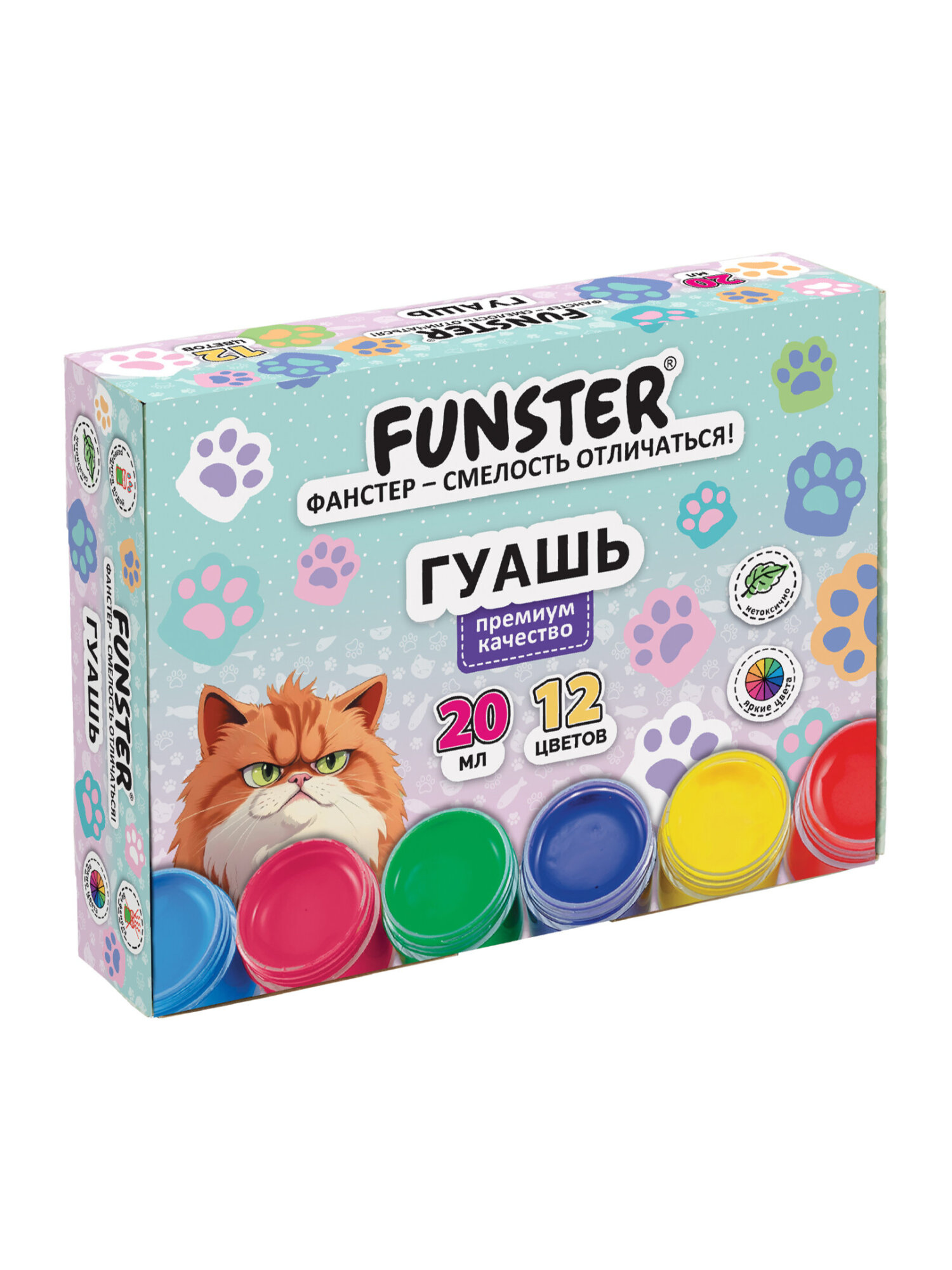 Краски гуашь Funster 12 цв. - фото 2