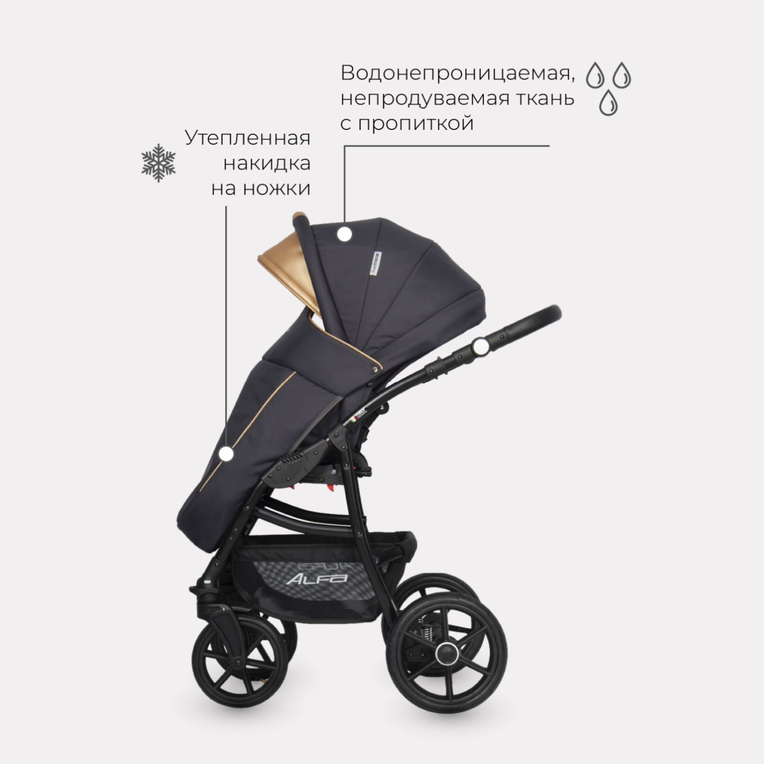 Коляска 3в1 Riko Basic Alfa Ecco - фото 6