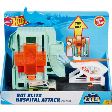 Трек Hot Wheels Атака летучей мыши с лифтом, многоуровневый