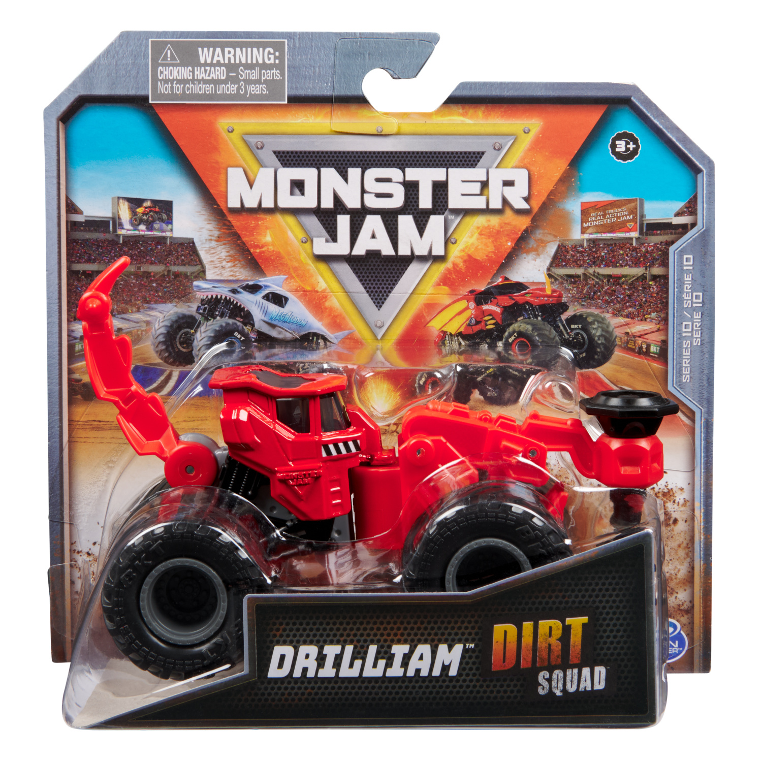 Монстр-трак Monster Jam Drilliam Red 1:64 63245 - фото 3