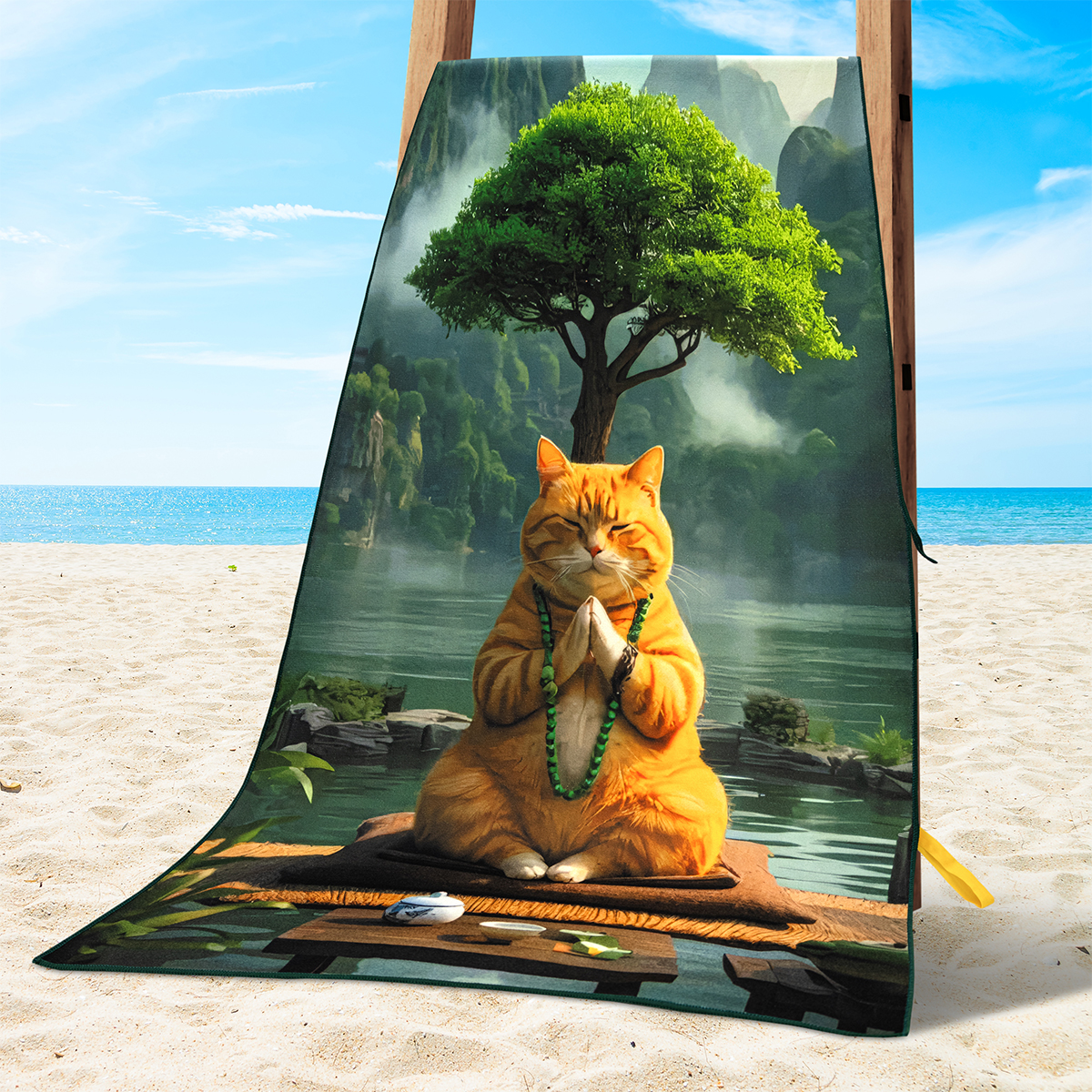 Полотенце BRAVO The Dzen Cat 140 x 70 см 1 шт. - фото 1