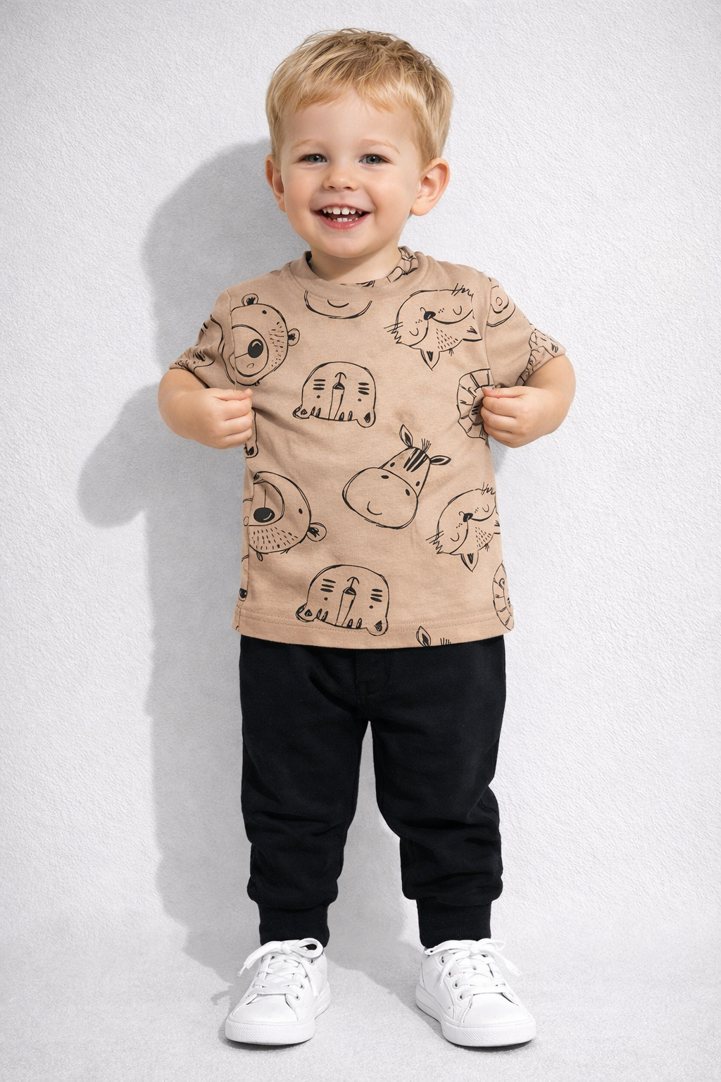 Футболка 3 шт WONDERBABY ФутболкаМишкиТигрыАкулы - фото 4