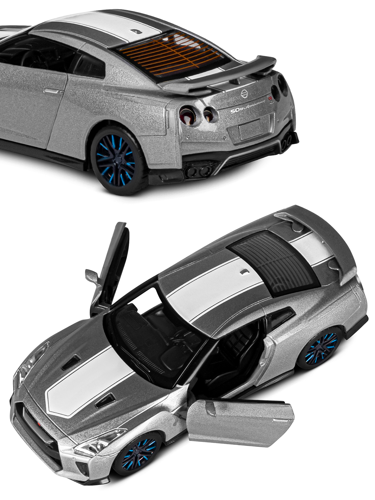 Автомобиль АВТОпанорама Nissan GT R R35 1:32 JB1251546 - фото 9