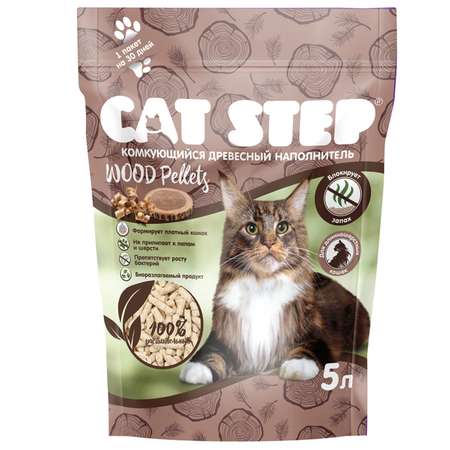 Наполнитель Cat Step 5 л комкующийся, растительный