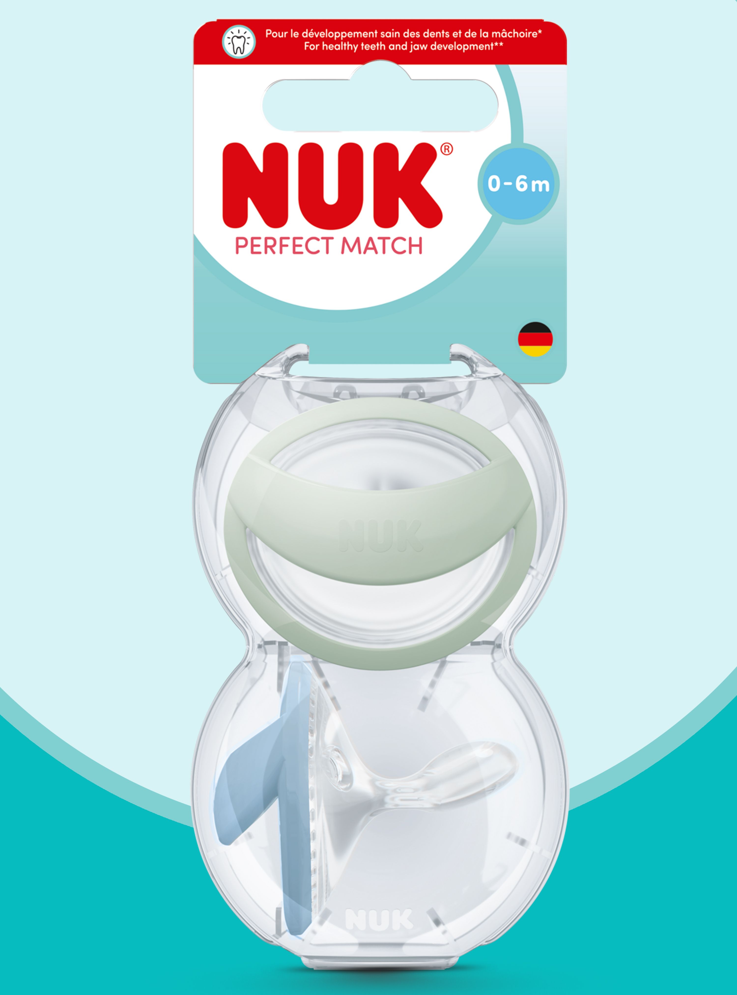 Пустышка Nuk силикон ортодонтическая от 0 мес. 2 шт. - фото 1