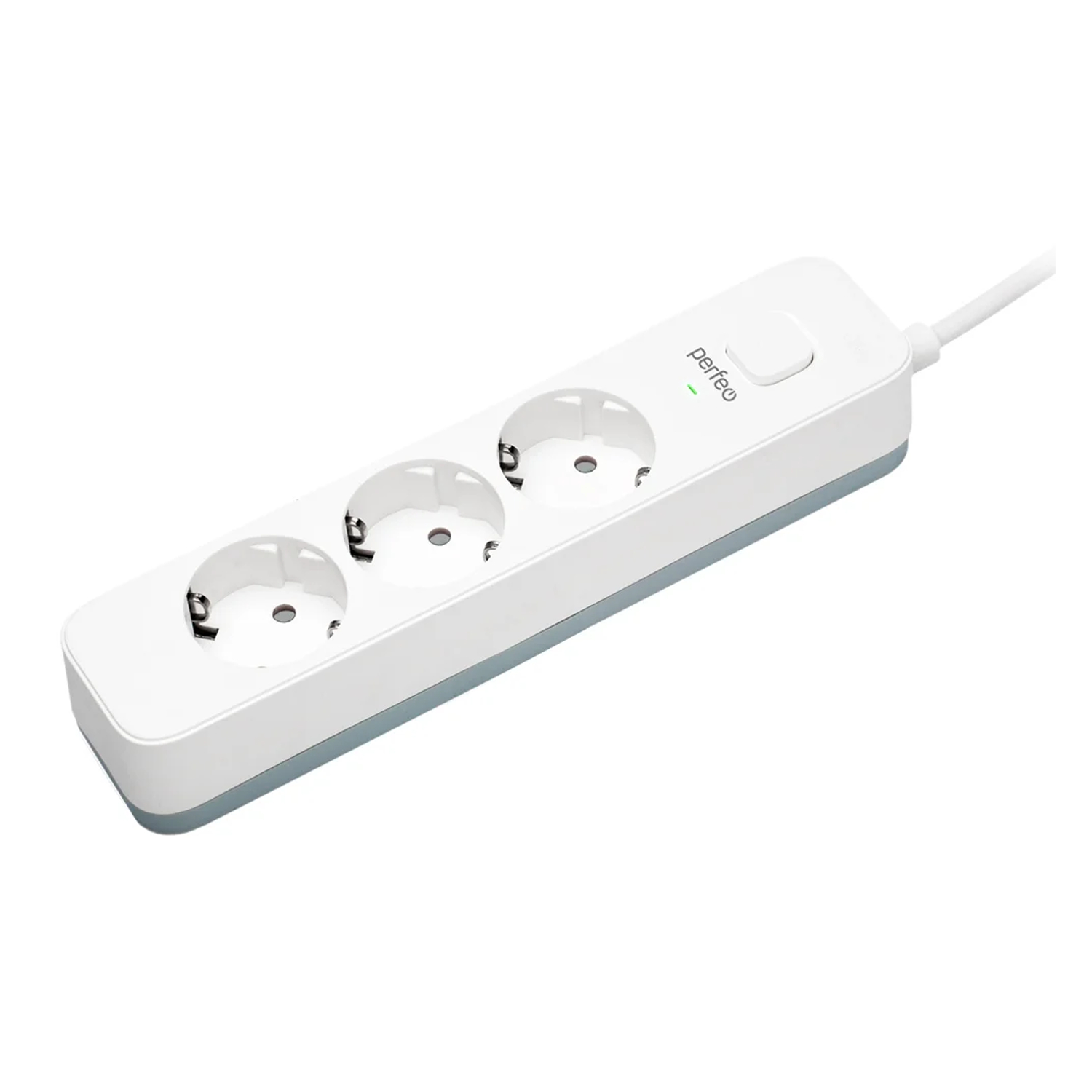 Сетевой фильтр Perfeo POWER STREAM. 2500W. 5.0м. 3 розетки. белый - фото 2