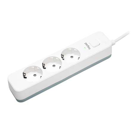 Сетевой фильтр Perfeo POWER STREAM. 2500W. 5.0м. 3 розетки. белый