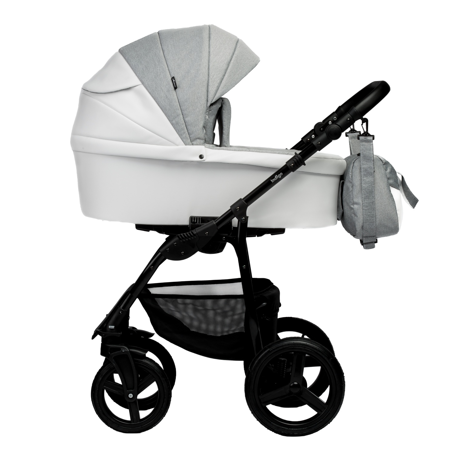 Коляска 2в1 Indigo Impulse Eco le 03 белый-серый - фото 2