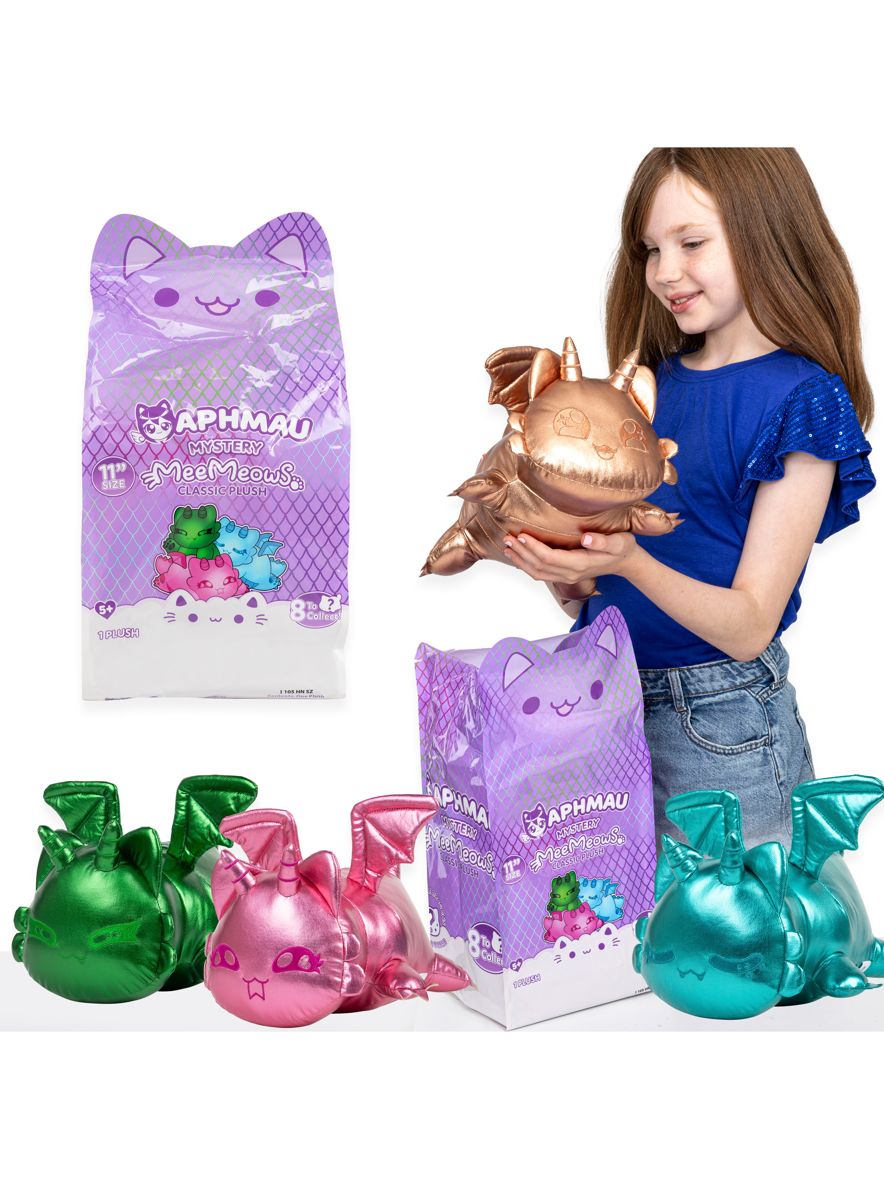 Мягкая игрушка APHMAU MeeMeow сюрприз драконы 28см - фото 16
