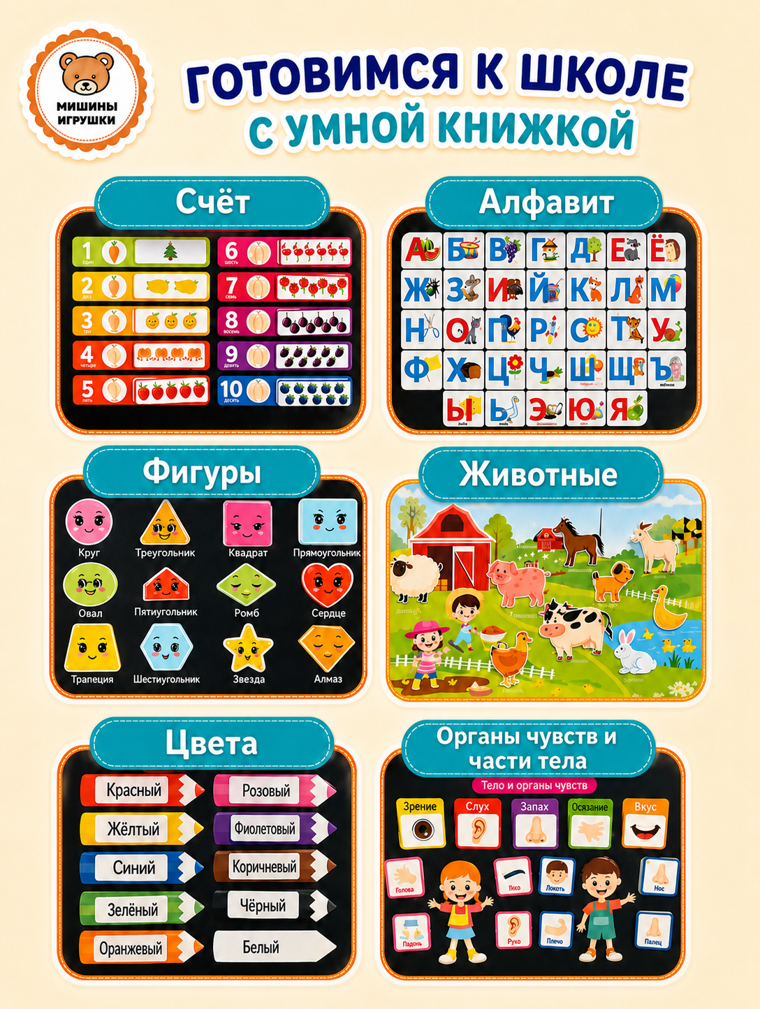 Игрушка Мишины игрушки бизиборд Синий 8 страниц - фото 2