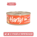 Корм для кошек Harty 100г паштет с уткой и перепелкой для взрослых консервированный