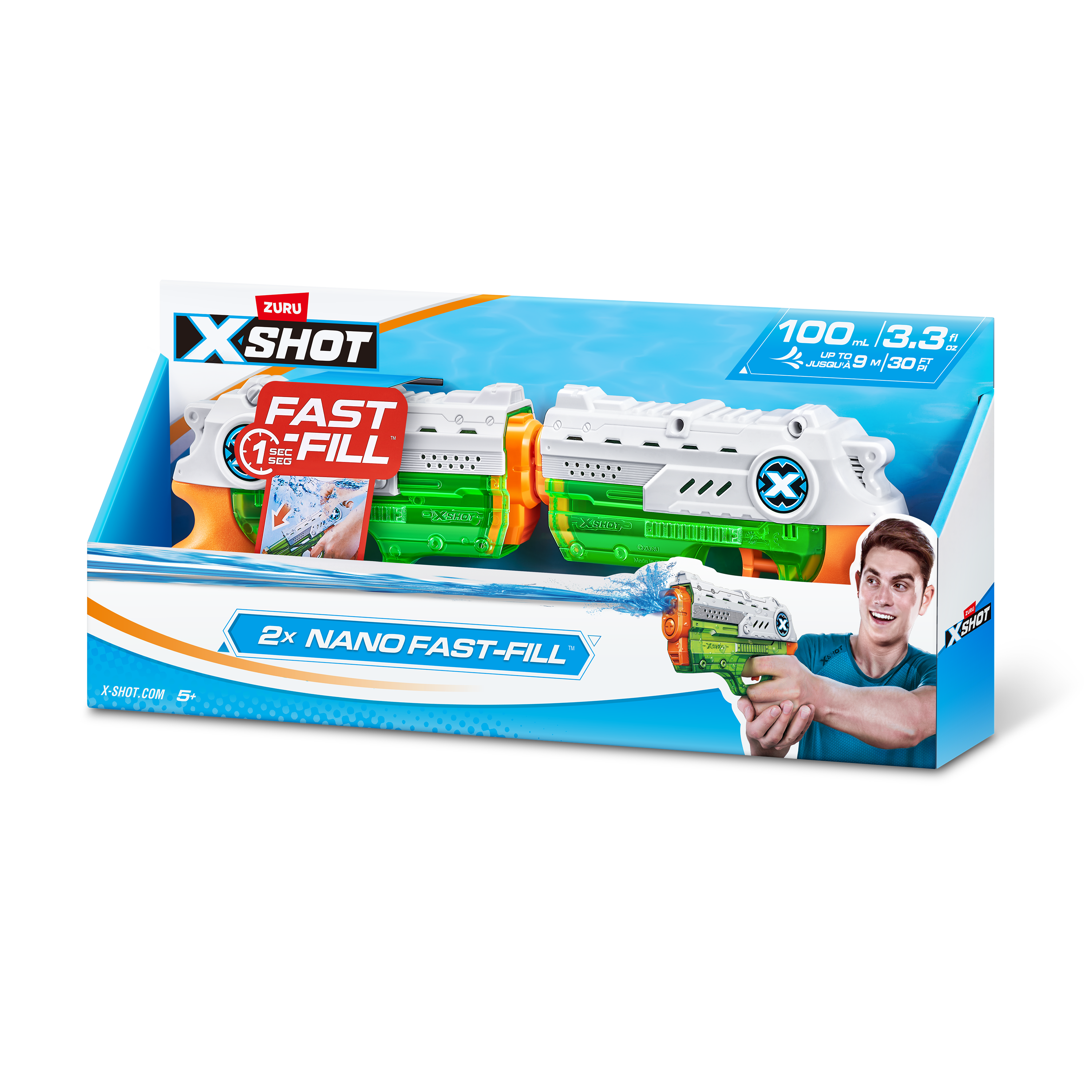 Бластер водный Zuru XSHOT  Fast Fill Nano 2 штуки в наборе - фото 5