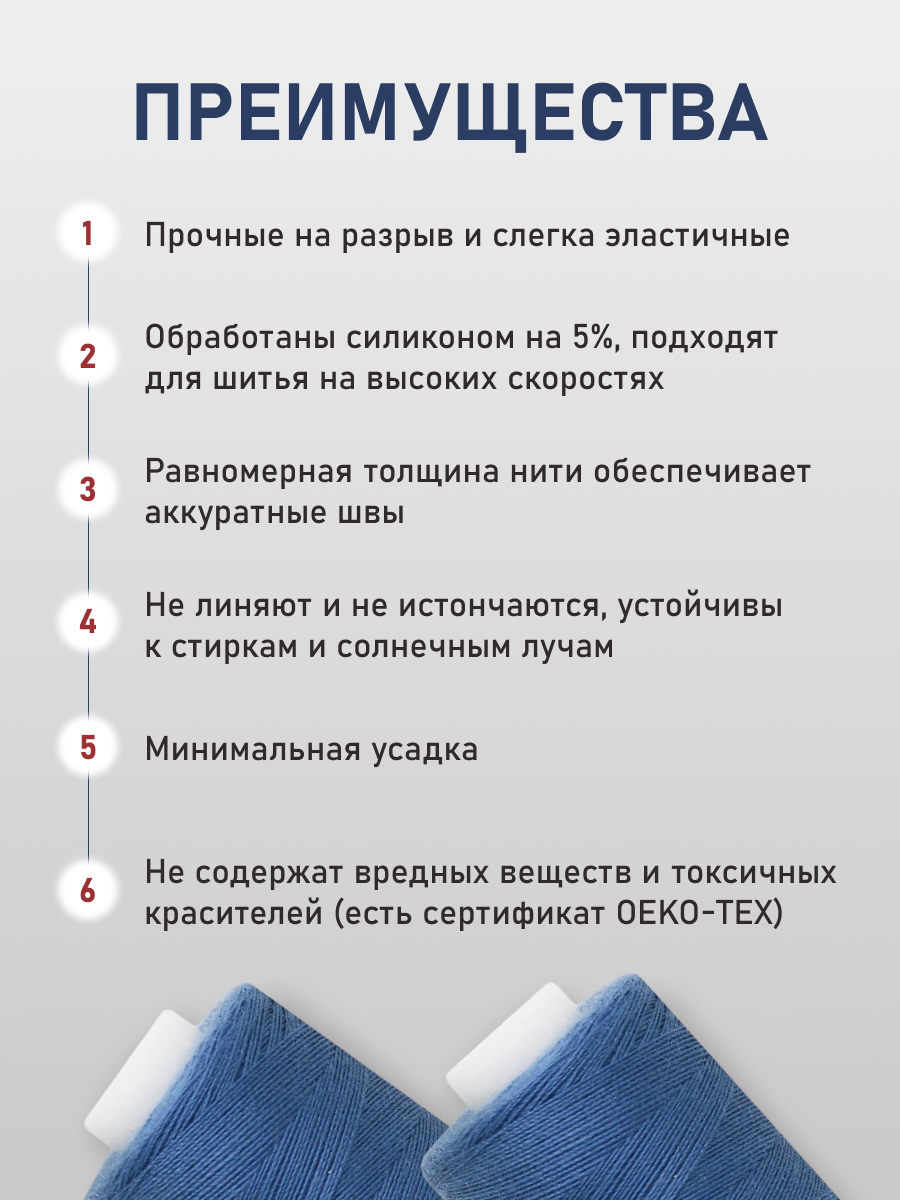 Нитки для шитья 40/2 Bestex 10шт цв 322 - фото 3