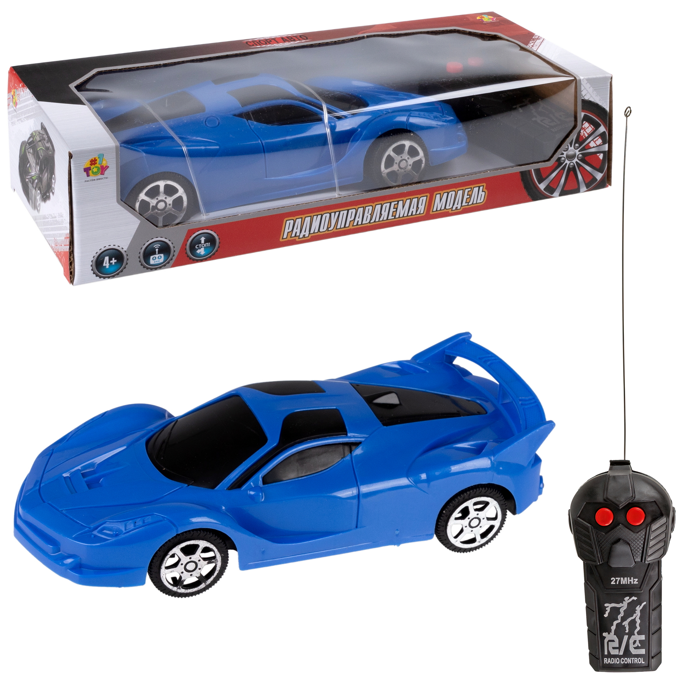 Автомобиль РУ 1TOY на пульте управления спорткар 1:24 - фото 7