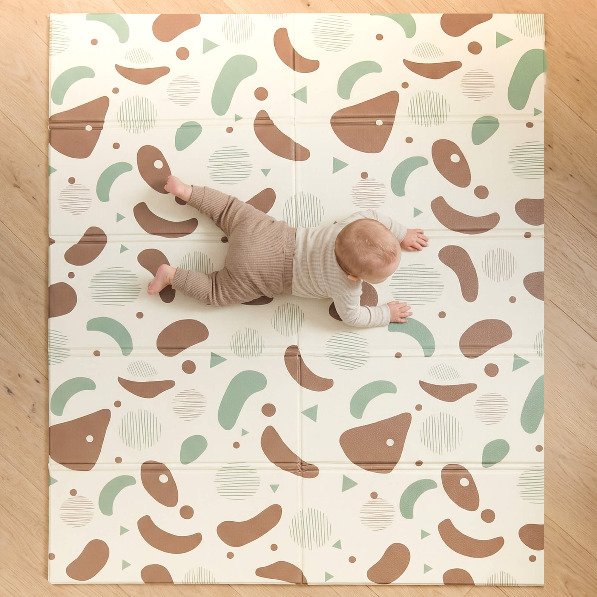 Детский складной коврик UNIX Kids Следы / Traces для ползания 150 x 180 см - фото 7