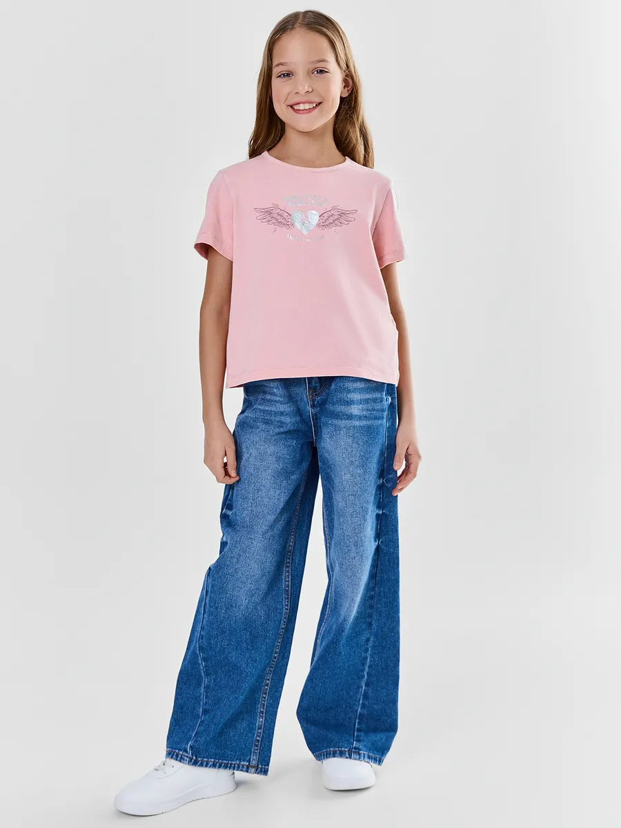 Футболка Mark Formelle (Марк Формэль) 117946/ACID WASH сиреневый +печать - фото 1