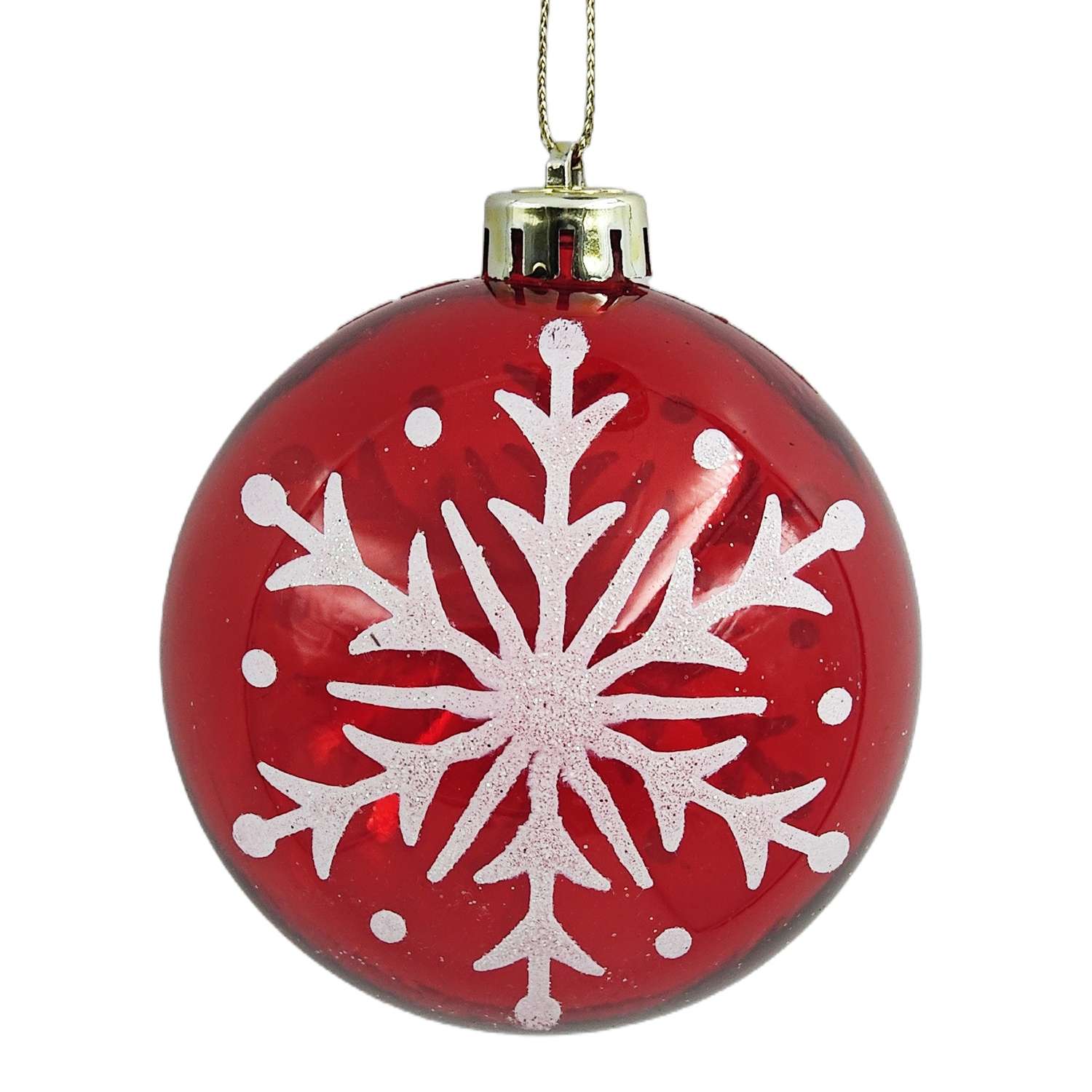 Ёлочный шар ё Снежинка 8см - фото 1