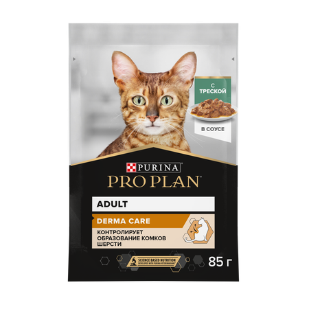 Корм влажный для кошек PRO PLAN Nutri Savour 85г с треской в соусе при чувствительной коже пауч