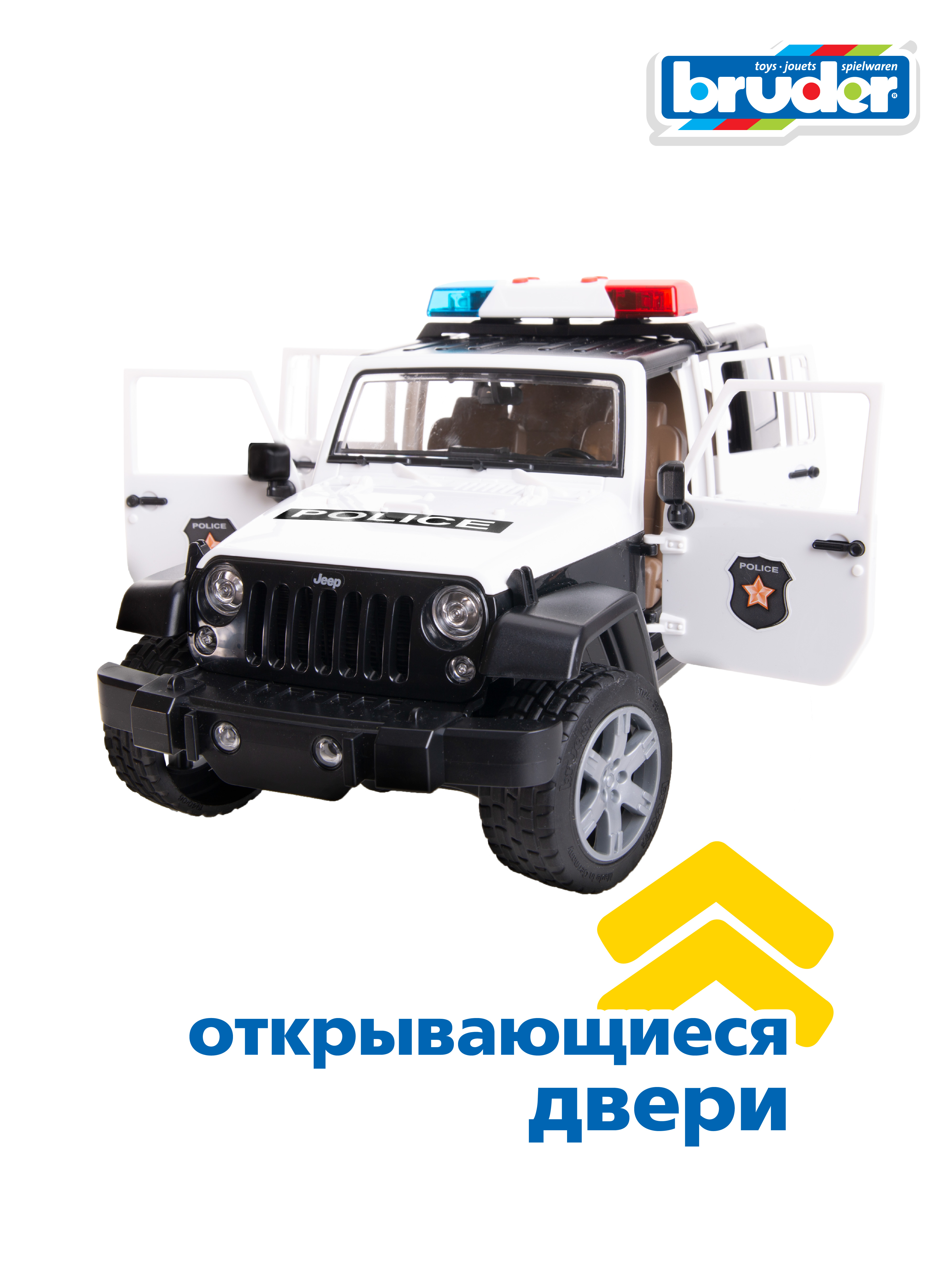 Полицейская машина Bruder Jeep Wrangler с фигуркой 02-526 - фото 4