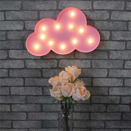 Ночник-светильник MINI-TOYS «Облачко» 11*LED лампочек розовый